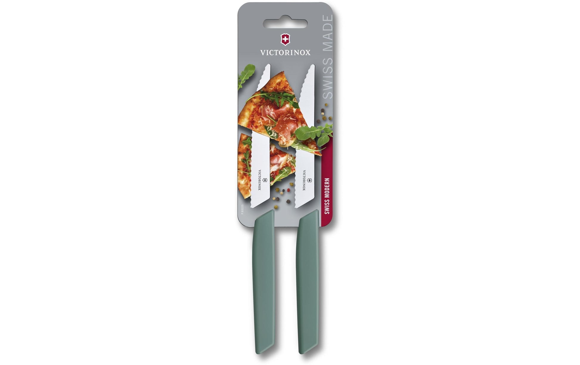 Victorinox Steakmesser – 12 cm, Wellenschliff, Edelstahl, Griff Polypropylen, Salbeigrün, spülmaschinenfest