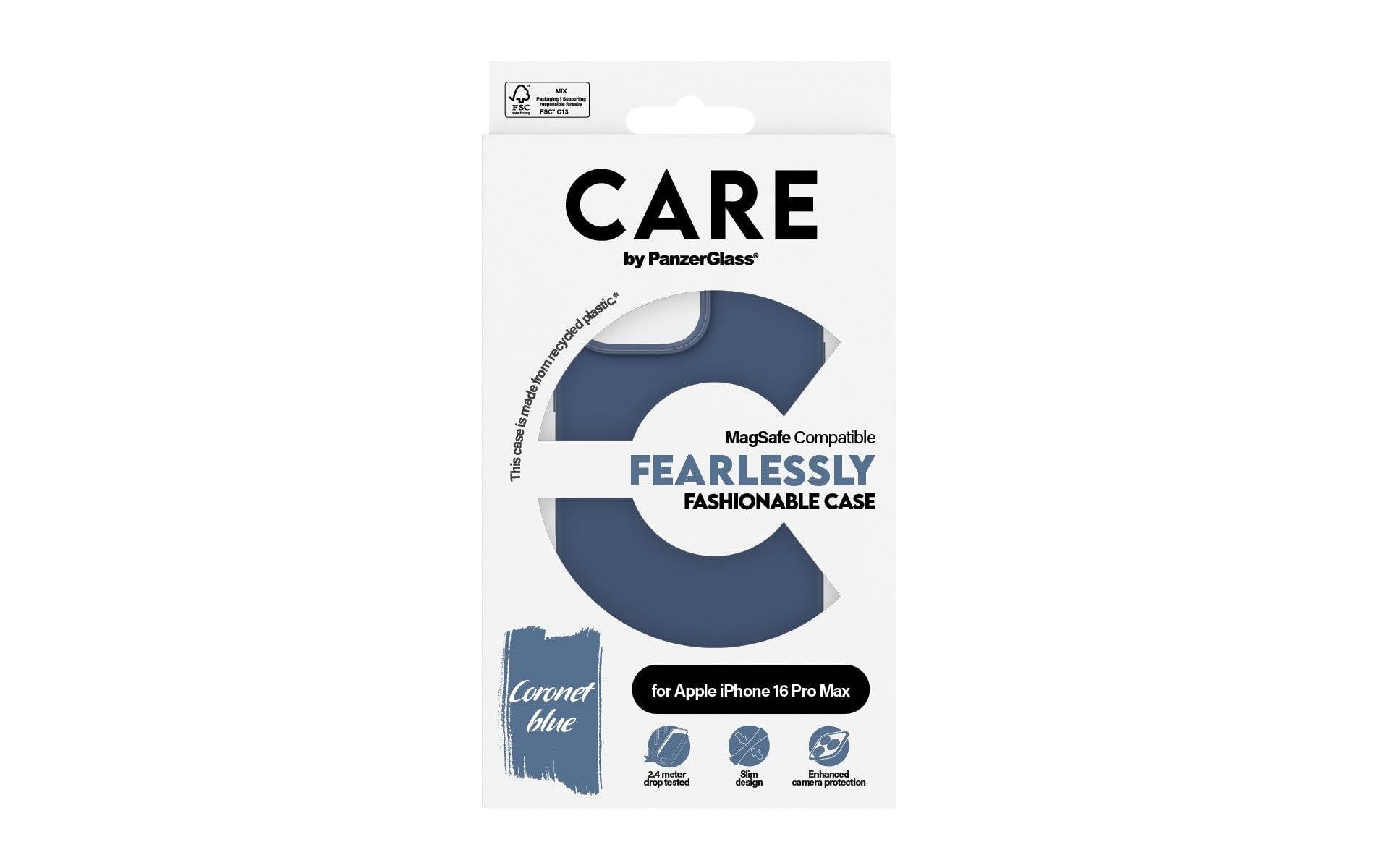 PanzerGlass CARE – Backcover Fashion – für Apple iPhone 16 Pro Max – blau – MagSafe kompatibel