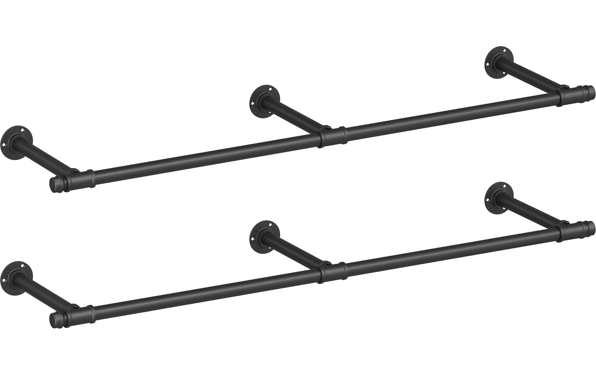 Songmics Wandgarderobe – Stahl, Schwarz, 170 × 30,4 × 7 cm, Traglast 68 kg