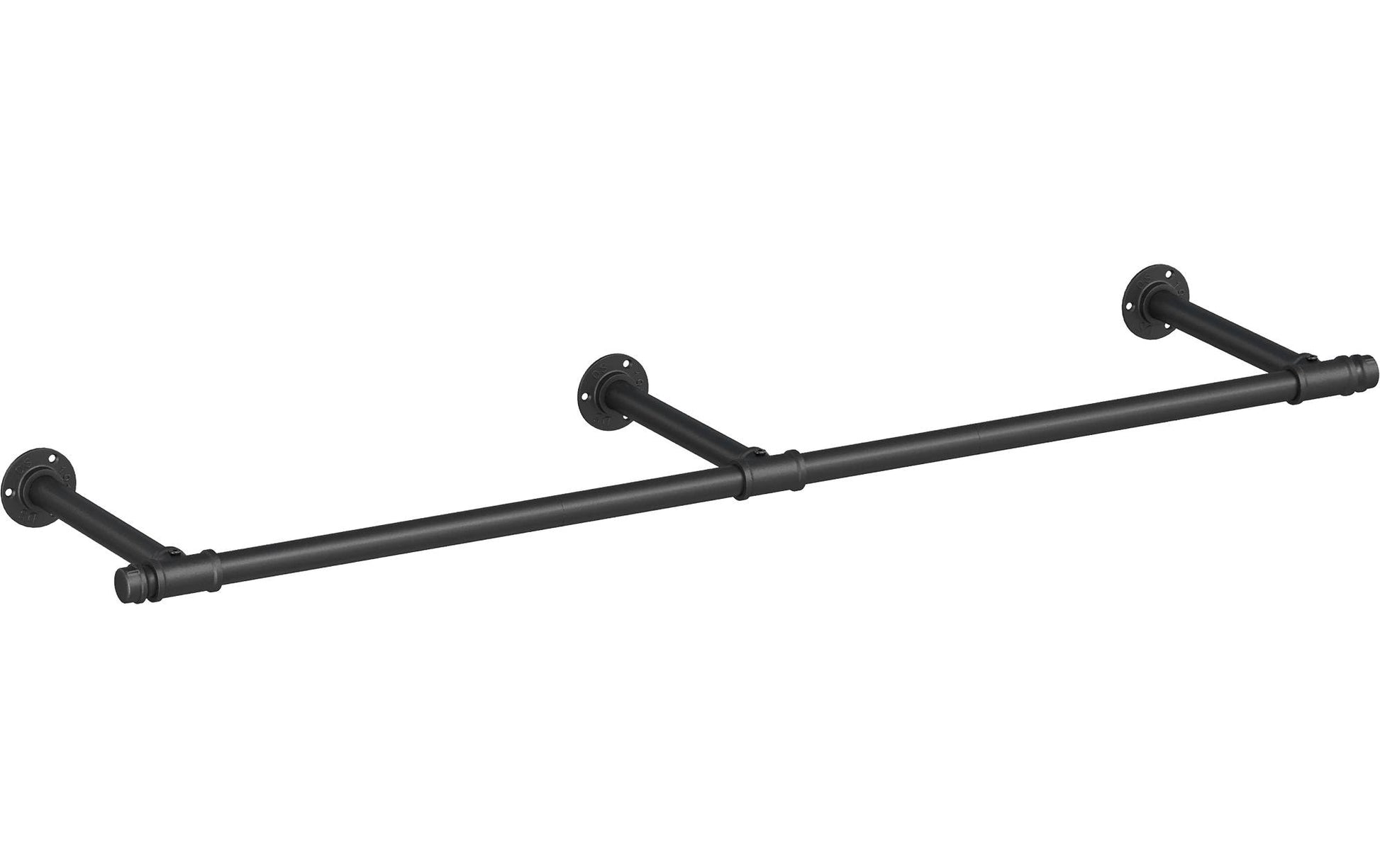Songmics Wandgarderobe – Stahl, Schwarz, 170 × 30,4 × 7 cm, Traglast 68 kg
