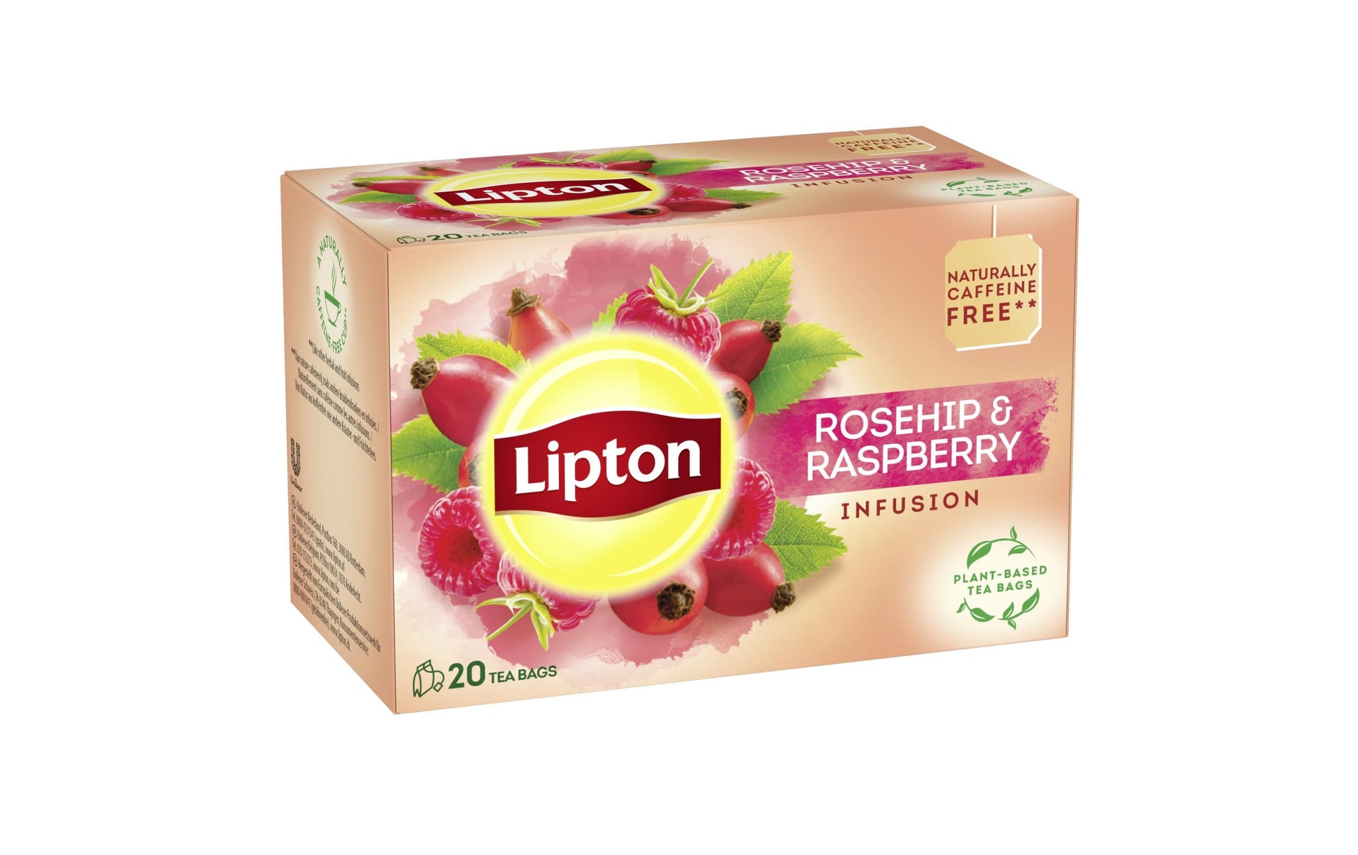 Lipton Früchtetee Hagebutte & Himbeere – Teebeutel 20 Beutel – Fairtrade