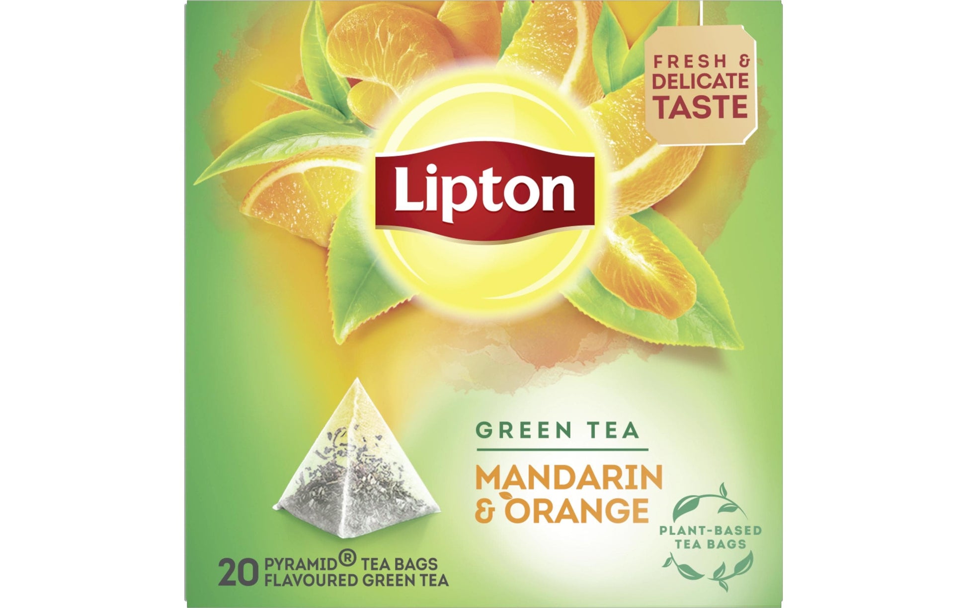 Lipton Grüntee Mandarine & Orange – Teebeutel 20 Beutel – Fairtrade