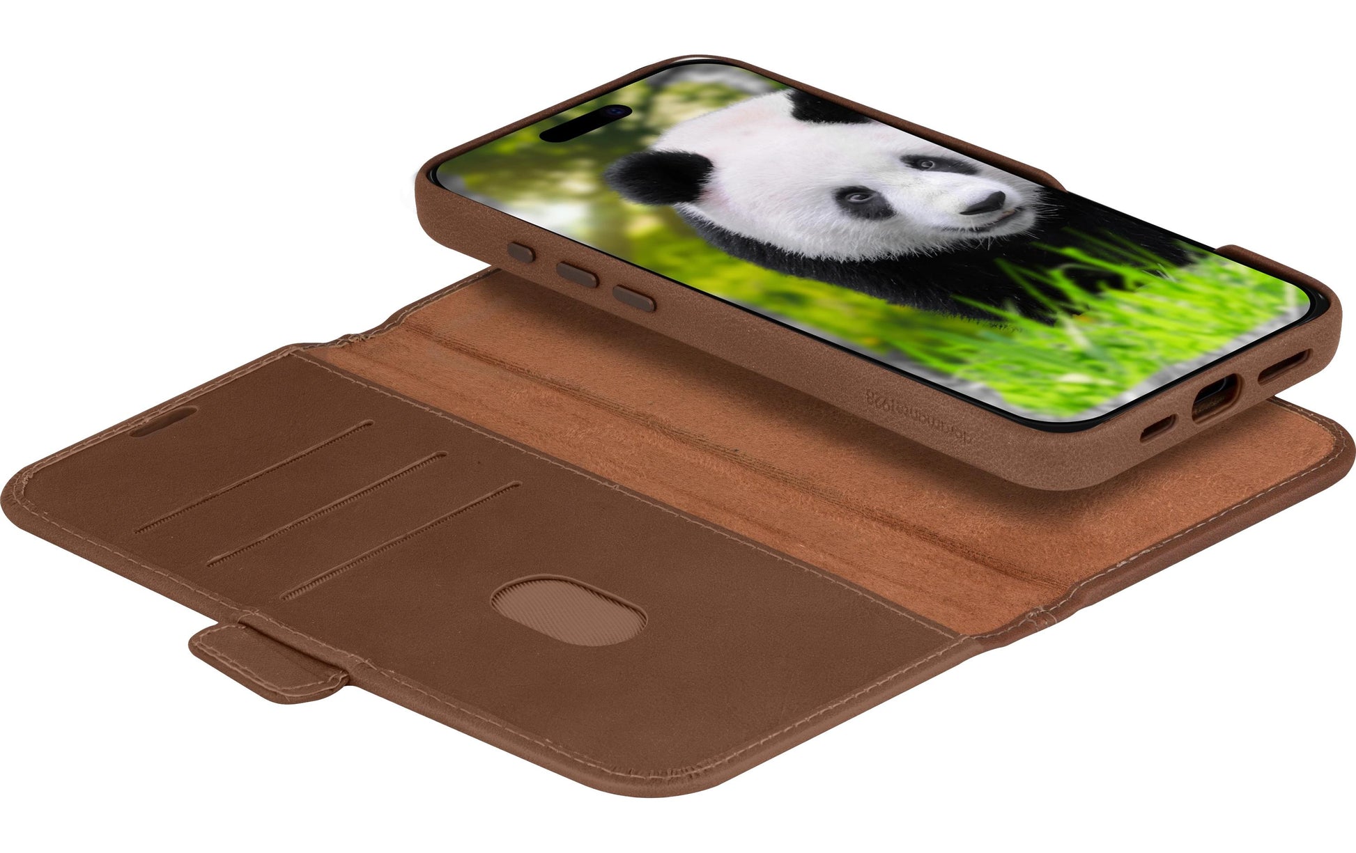 dbramante1928 Lynge Wallethülle – für Apple iPhone 16 Plus – MagSafe, 3 Kartenfächer, Leder, Dark Tan