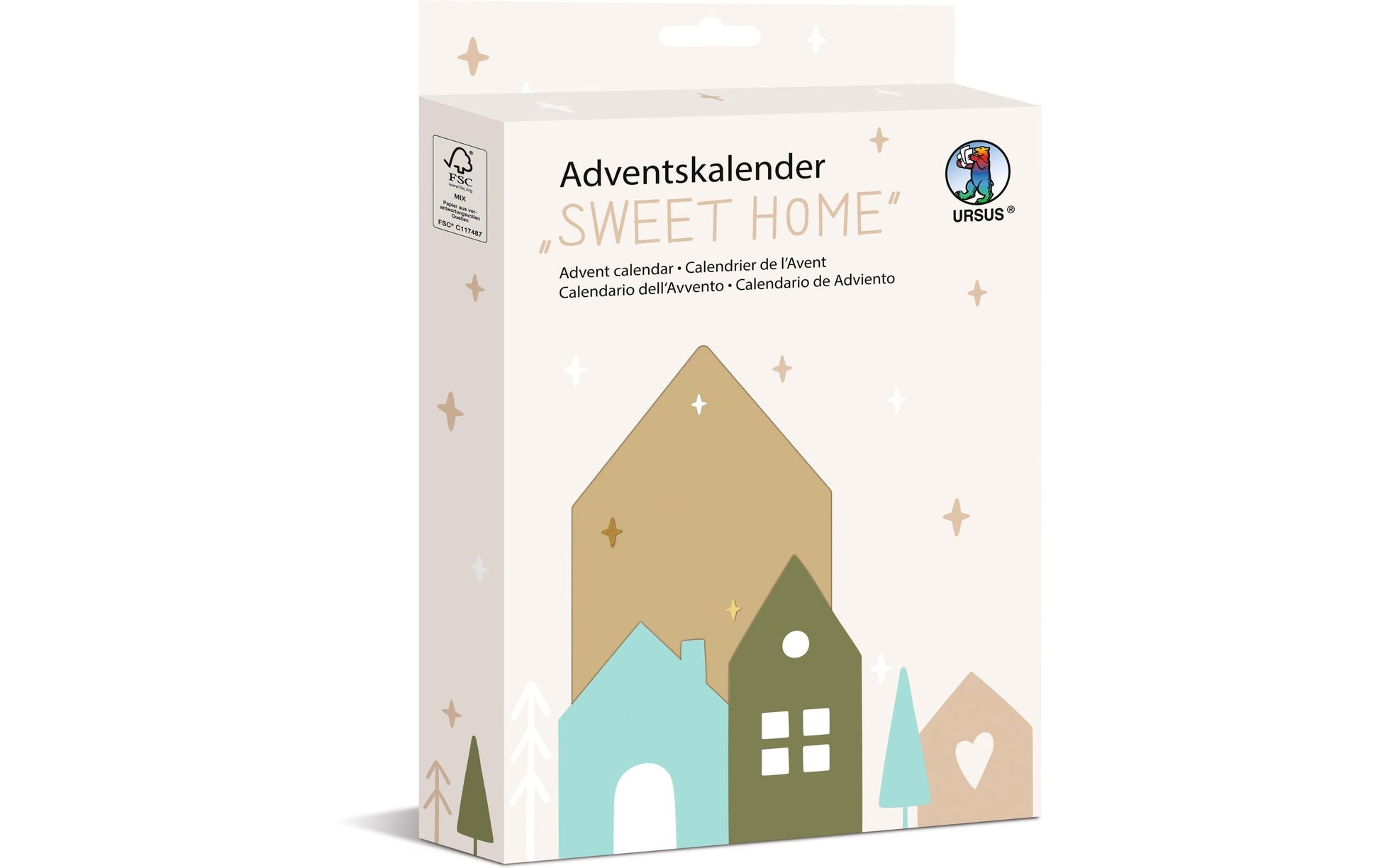 URSUS Sweet Home – Adventskalender zum Befüllen – Weihnachten – 24 Fächer – ab 3 Jahren