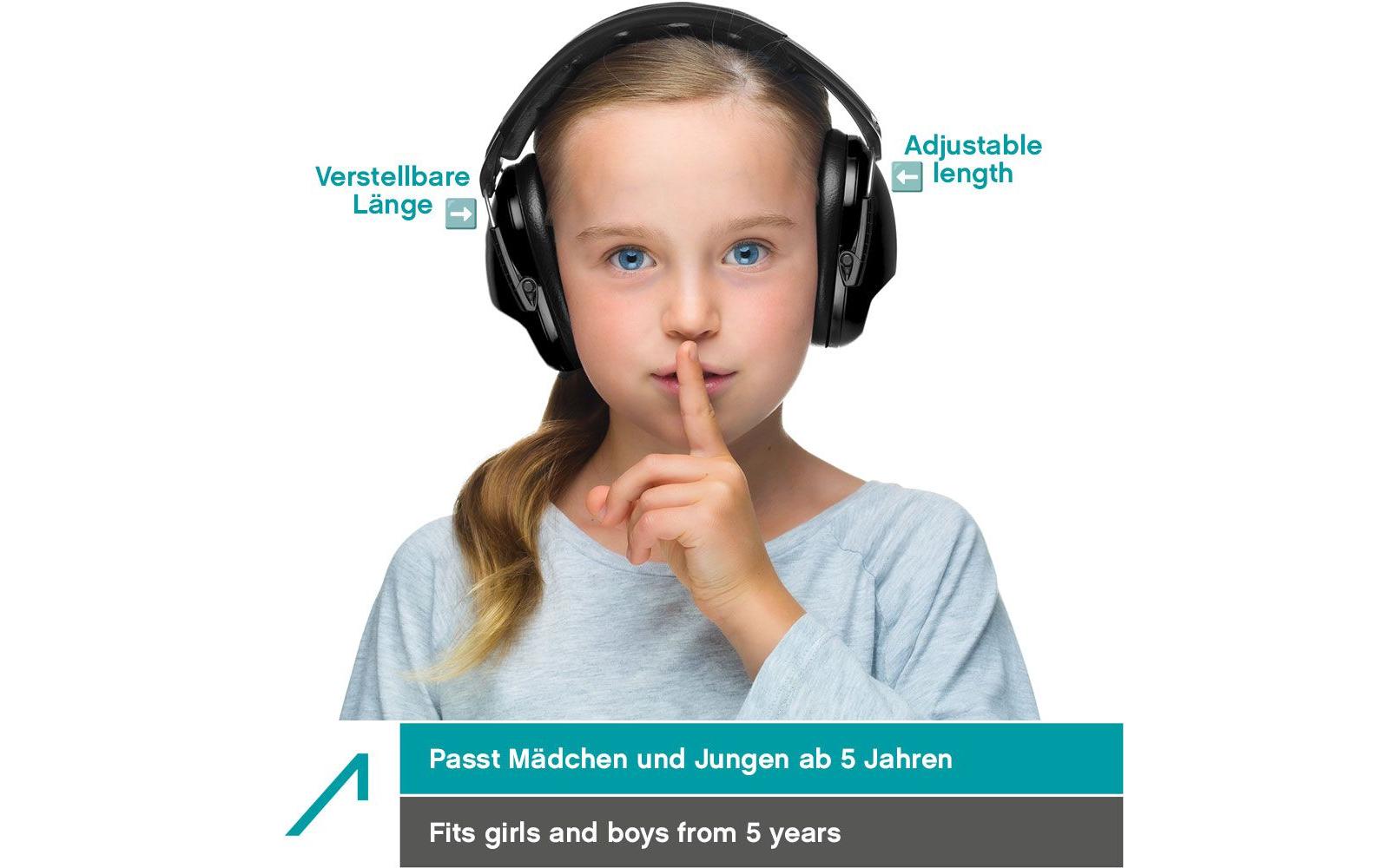 ACE SHH Kapselgehörschutz für Kinder – SNR 26 dB – Schwarz
