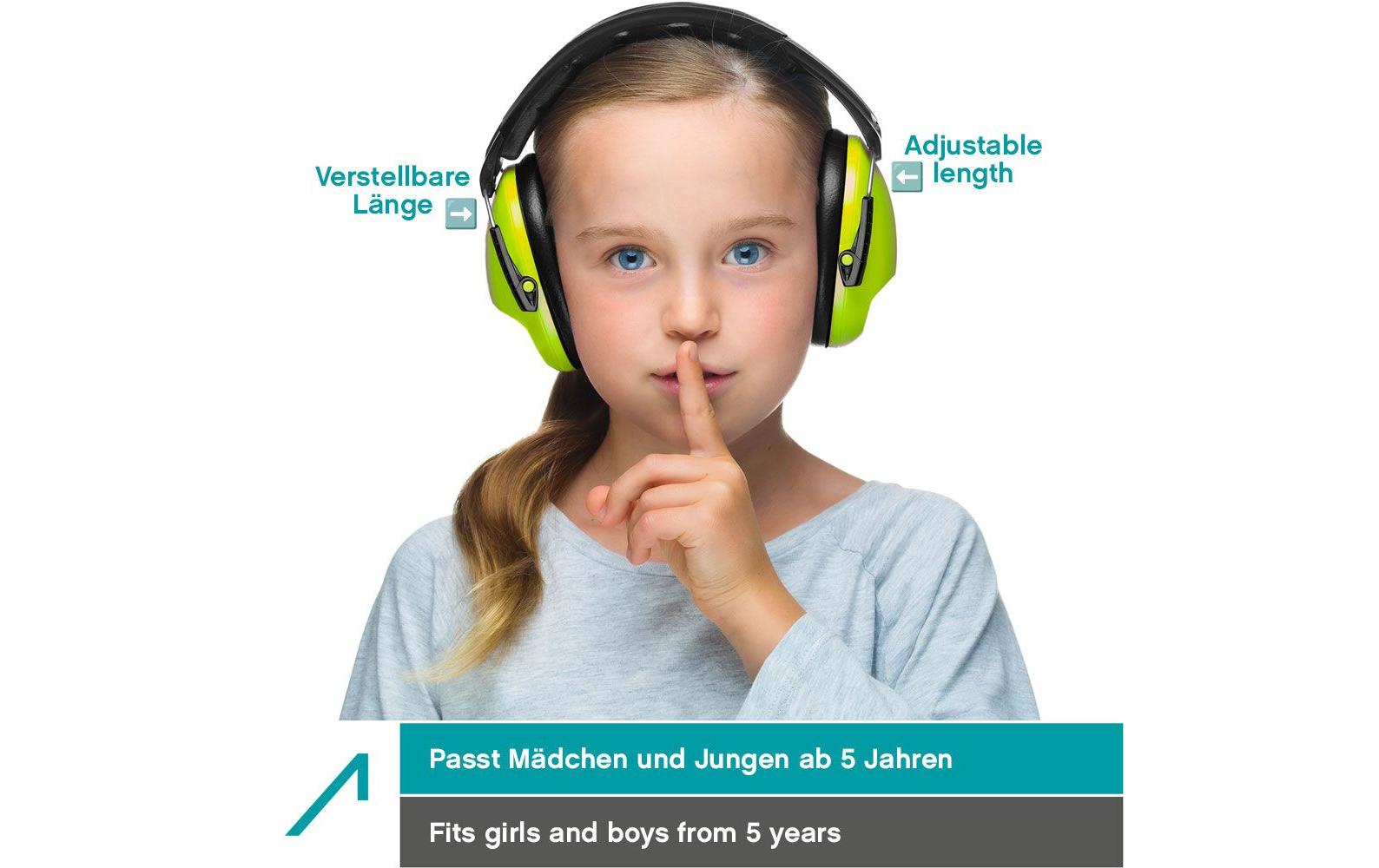 ACE SHH 631059 Kapselgehörschutz für Kinder – SNR 26 dB – Neongrün