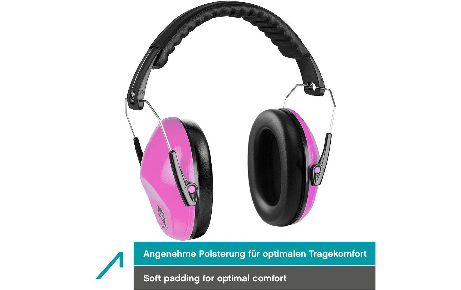 ACE SHH Kapselgehörschutz für Kinder – SNR 26 dB – Schwarz/Pink