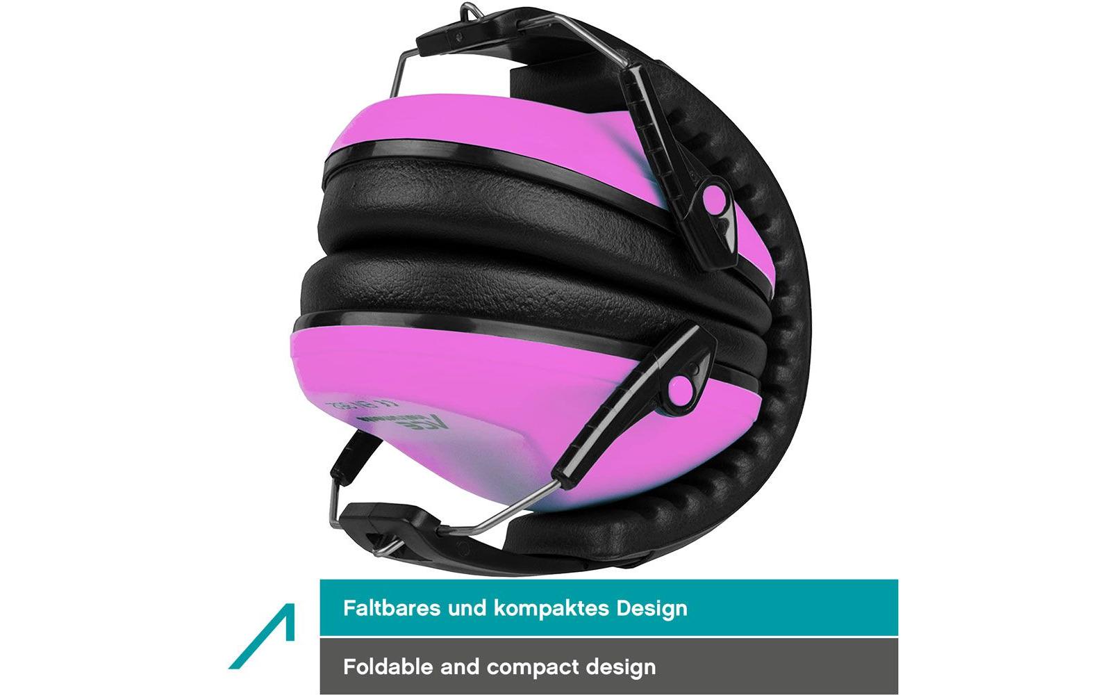 ACE SHH Kapselgehörschutz für Kinder – SNR 26 dB – Schwarz/Pink