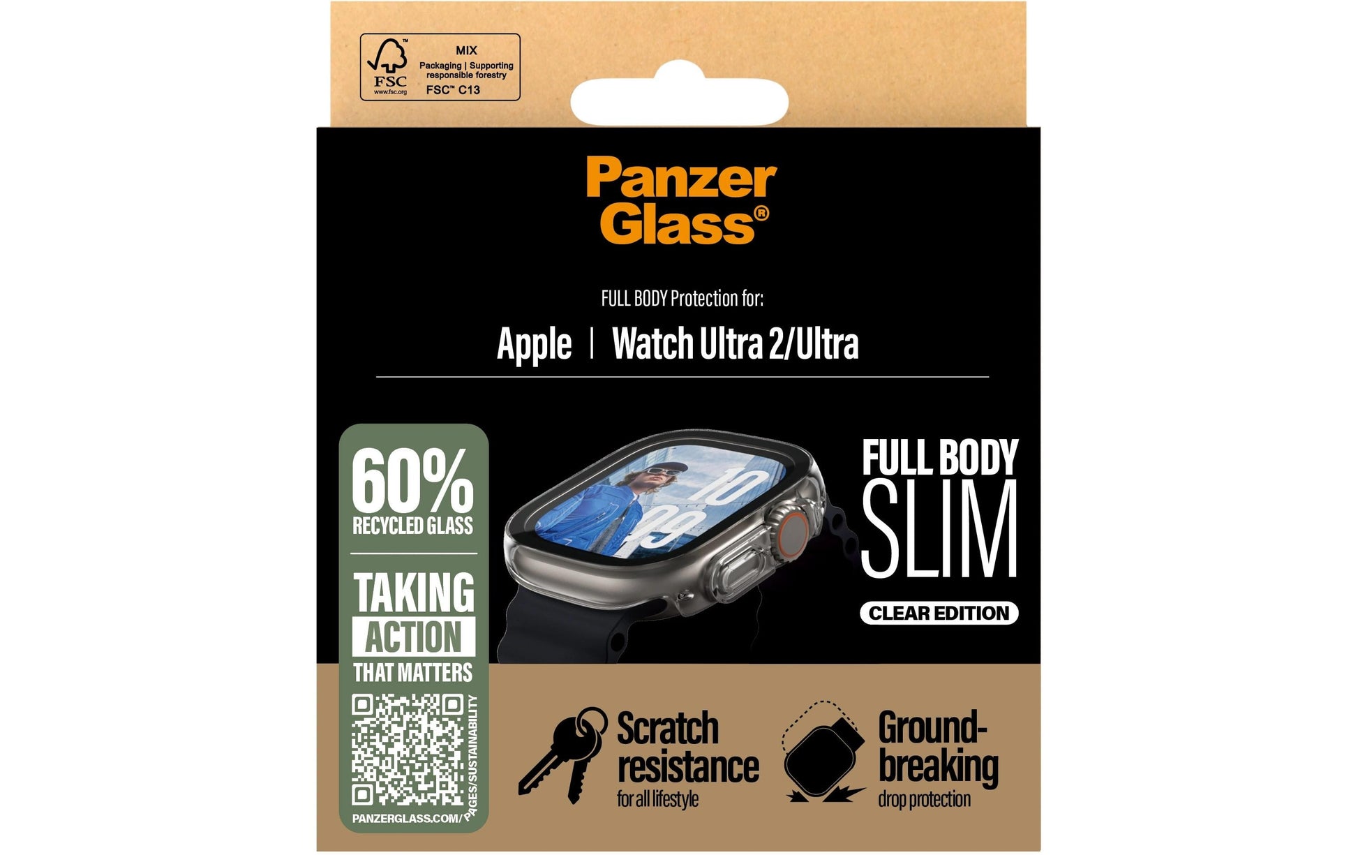 PanzerGlass Full Body Slim – Displayschutz für Apple Watch Ultra 2 (49 mm)