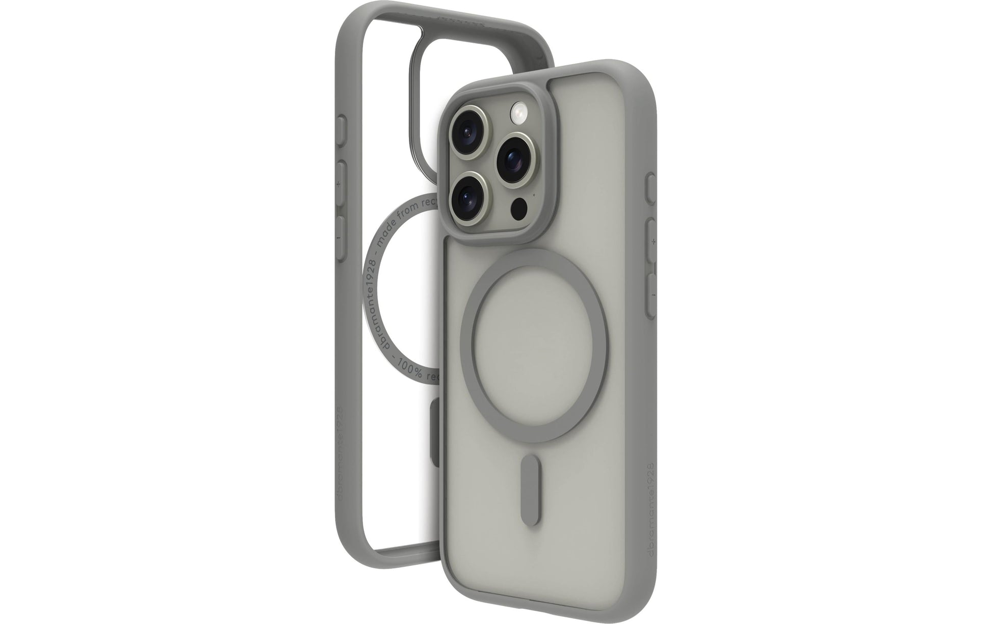 dbramante1928 Grenen Backcover – für Apple iPhone 16 Pro – Recycling-Kunststoff, Titan, bis 2 m sturzsicher