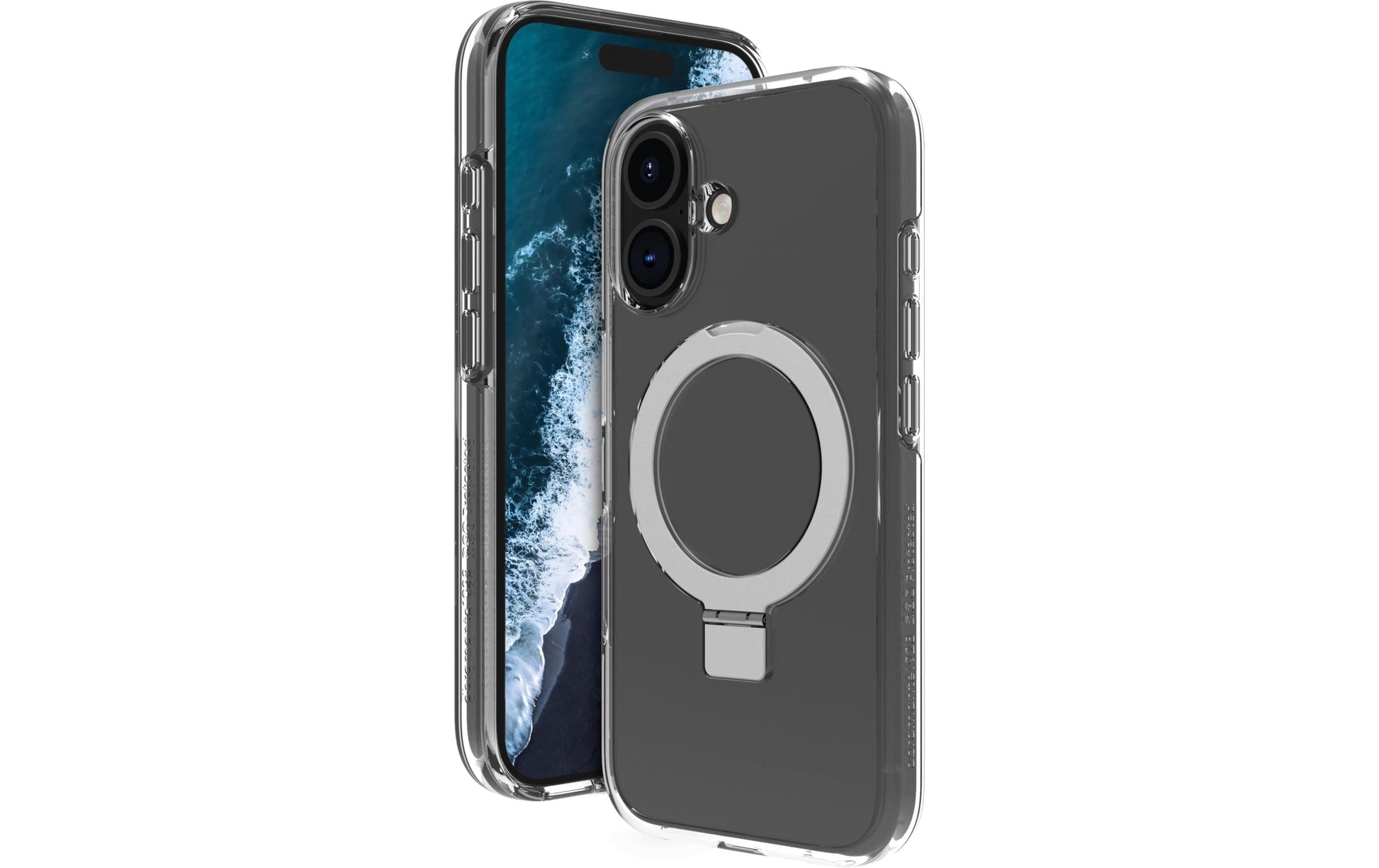 dbramante1928 Backcover – für Apple iPhone 16, MagSafe, mit Ständer, D3O, Transparent, bis 4 m Sturzsicher