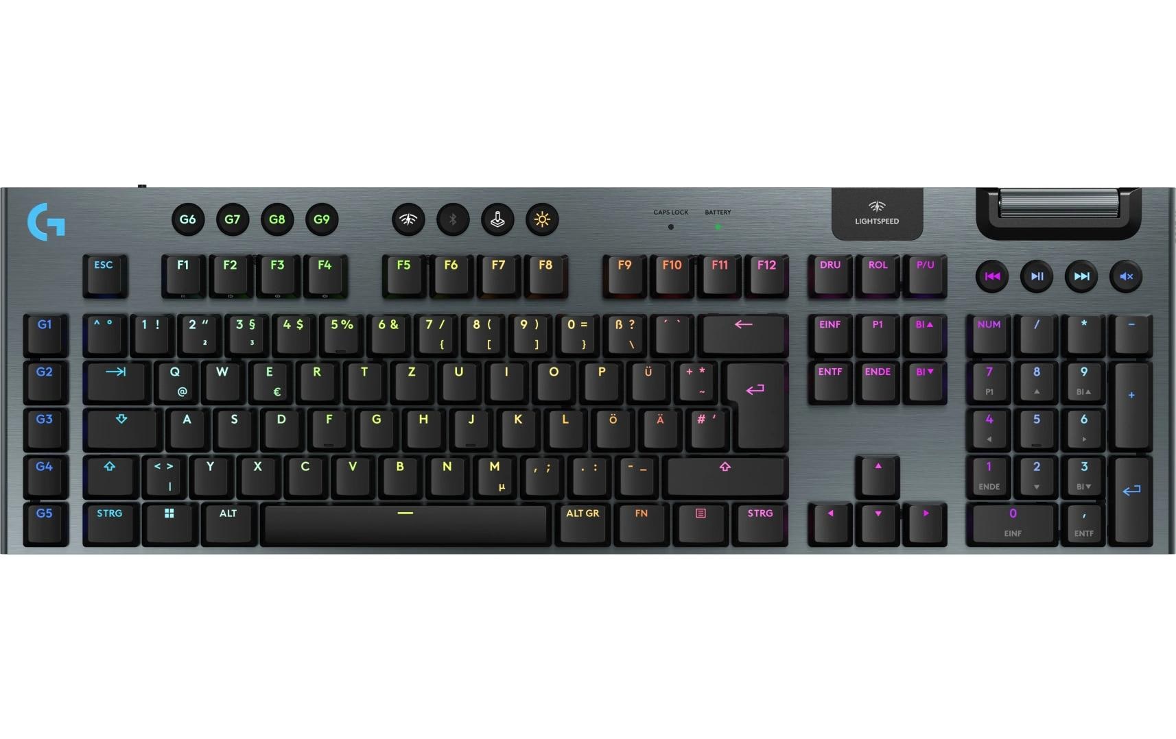 Logitech G G915 X LIGHTSPEED – Gaming-Tastatur – Mechanisch – Bluetooth & 2,4 GHz – QWERTZ (CH) – RGB