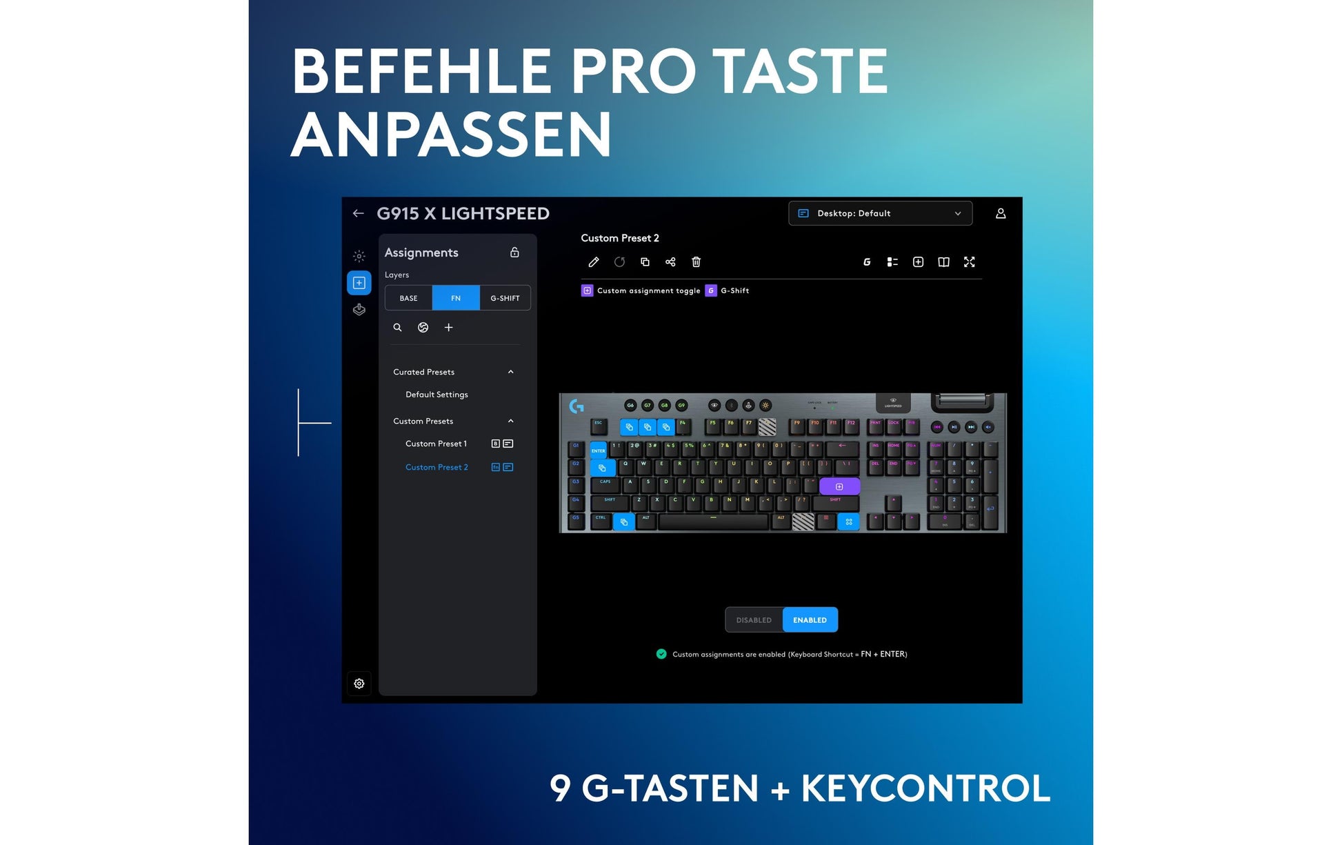 Logitech G G915 X LIGHTSPEED – Gaming-Tastatur – Mechanisch – Bluetooth & 2,4 GHz – QWERTZ (CH) – RGB