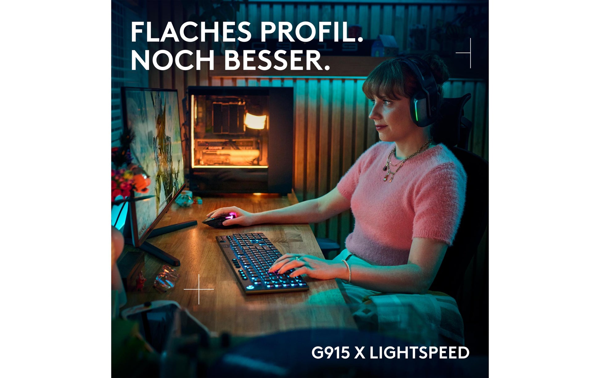 Logitech G G915 X LIGHTSPEED – Gaming-Tastatur – Mechanisch – Bluetooth & 2,4 GHz – QWERTZ (CH) – RGB