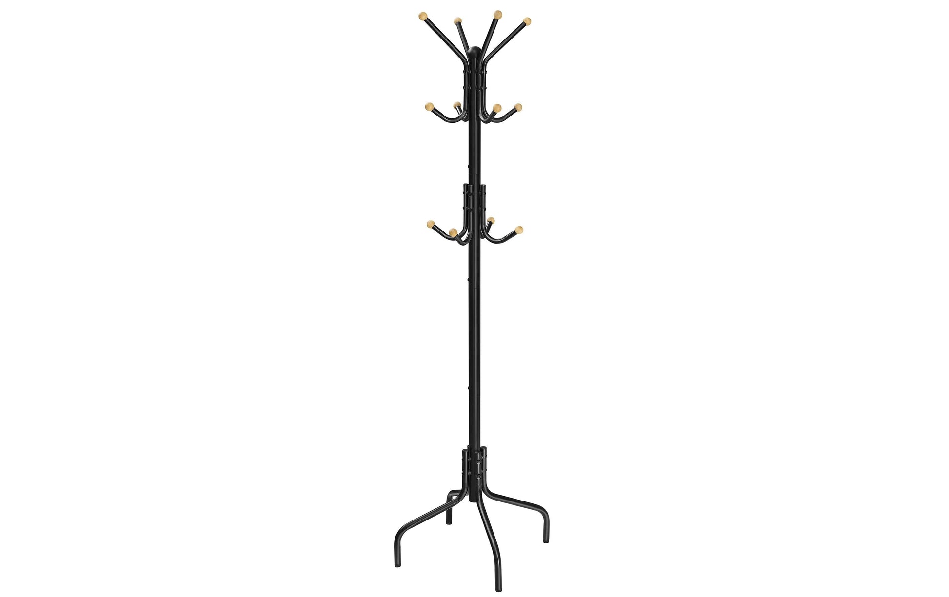 Songmics Garderobenständer – 12 Haken, Stahl, Schwarz, 55 × 55 × 180 cm