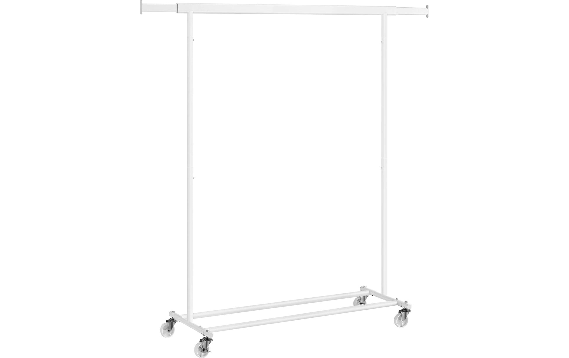 Songmics Garderobenständer (mit Rollen, 90 kg Tragkraft) – Stahl – Weiss – 1'600 mm