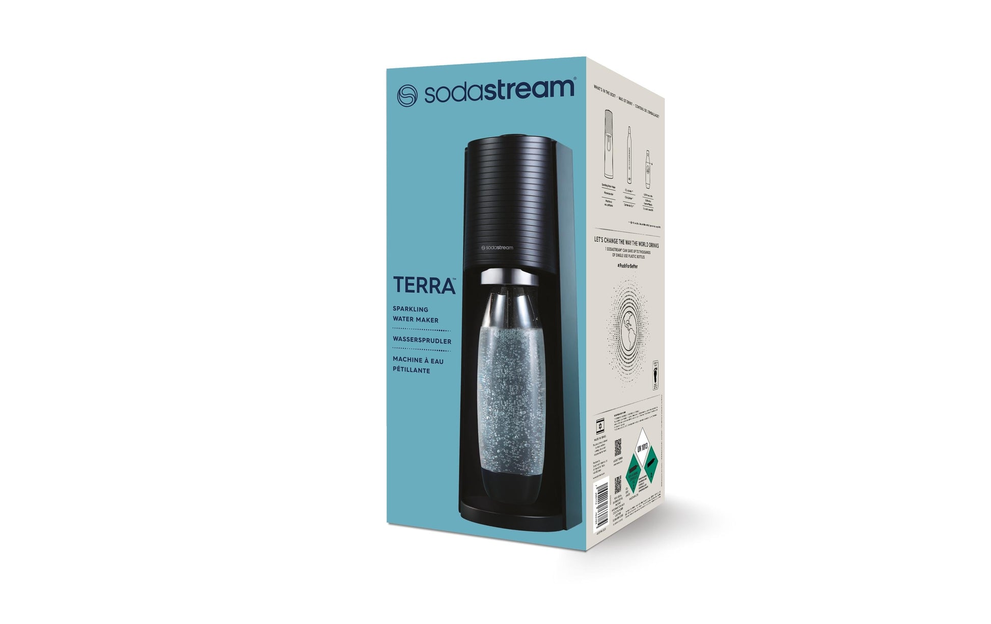 SodaStream Wassersprudler, 1 Flasche (1 l, Kunststoff), 60 l, Schwarz