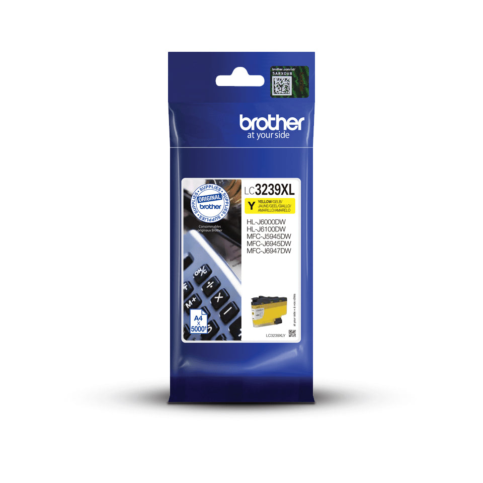 Brother Tintenpatrone LC-3239XLY, Gelb, XL, 5'000 Seiten – für HL-J6000DW, HL-J6100DW, MFC-J6947DW und andere