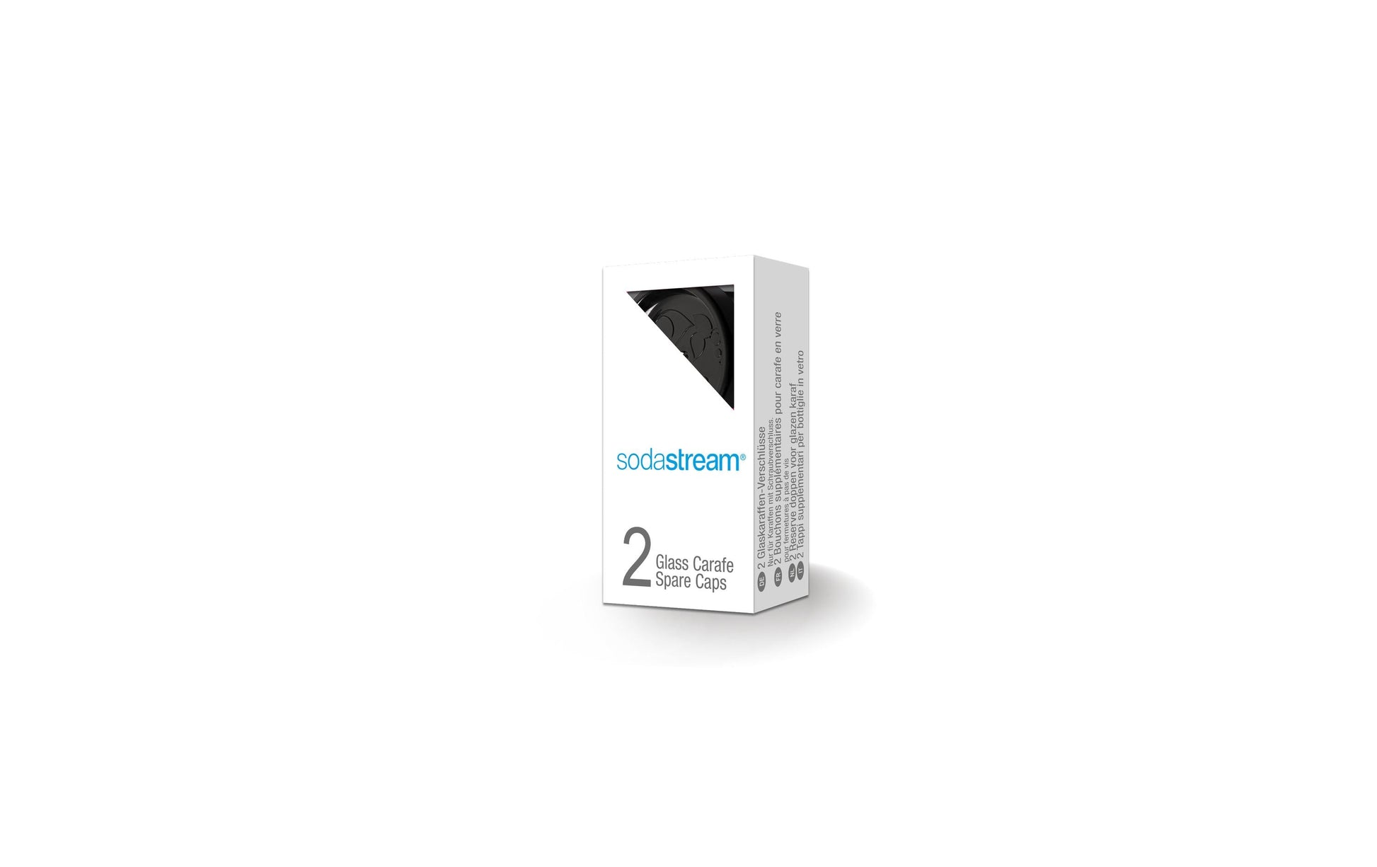 SodaStream Ersatzdeckel – Drehverschluss – für Glaskaraffe, 2 Stk., Schwarz