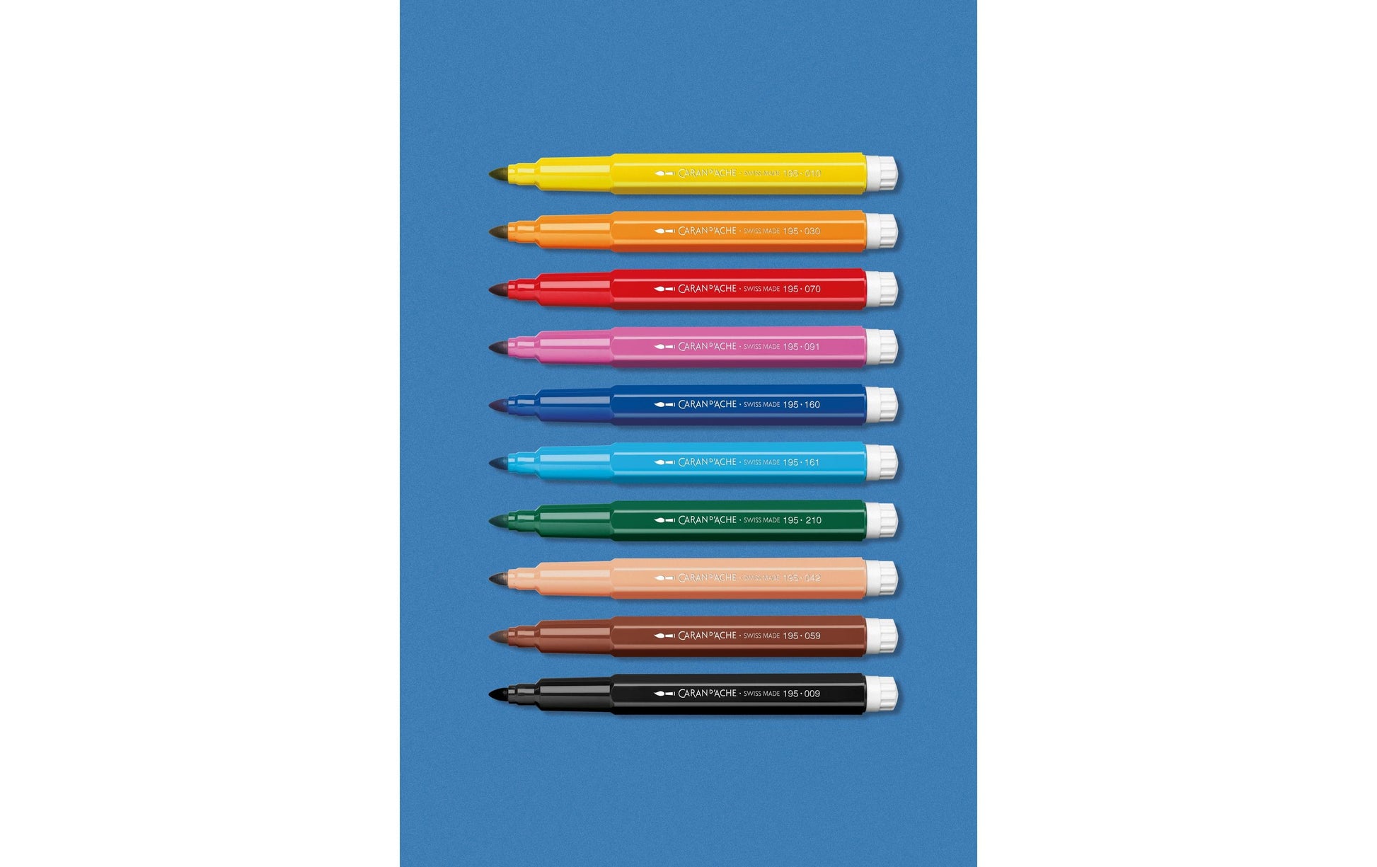 Caran d-Ache Caran d'Ache – Filzstifte Swisscolor, Strichbreite 5 mm, auswaschbar, 10 Farben