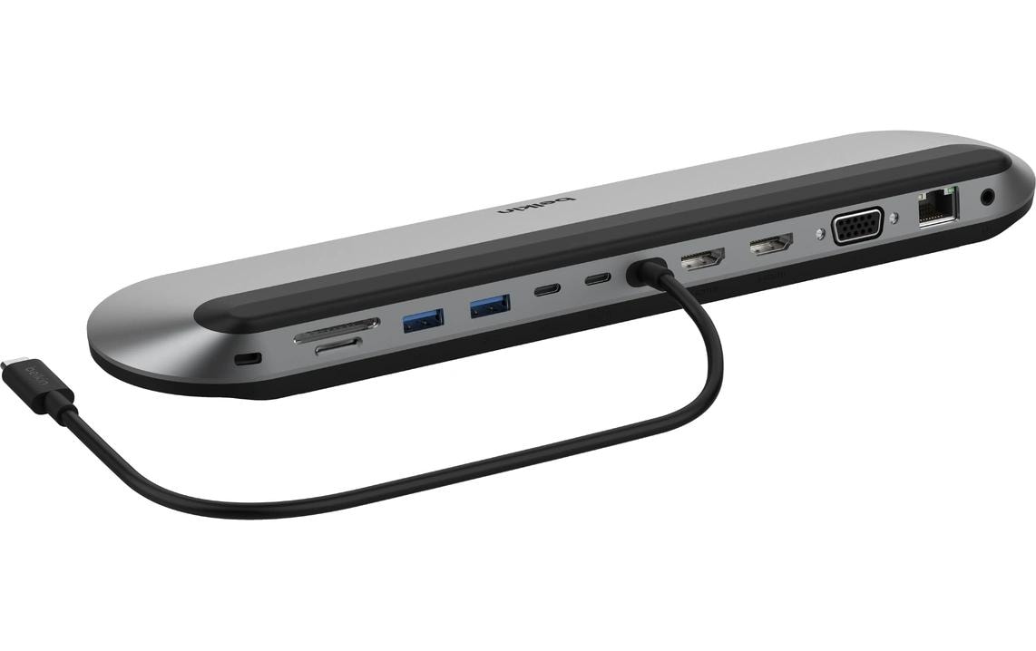 Belkin INC014BTSGY Dockingstation – USB-C, 2× HDMI, 1× VGA, 2× USB-A, 2× USB-C, 100 W PD, 2,5GbE, SD/microSD