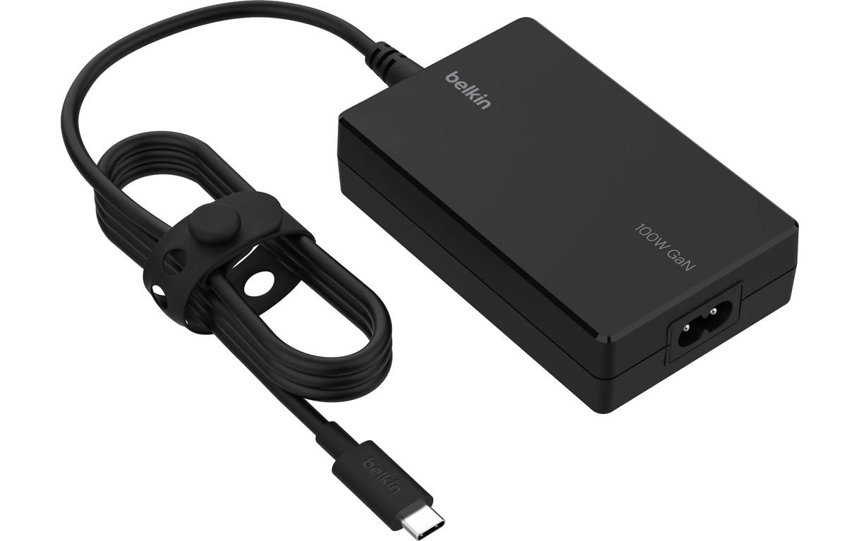 Belkin INC016VFBK USB-Wandladegerät 100 W – USB-C, PD, GaN – für MacBook, Windows-Laptops und mehr – schwarz