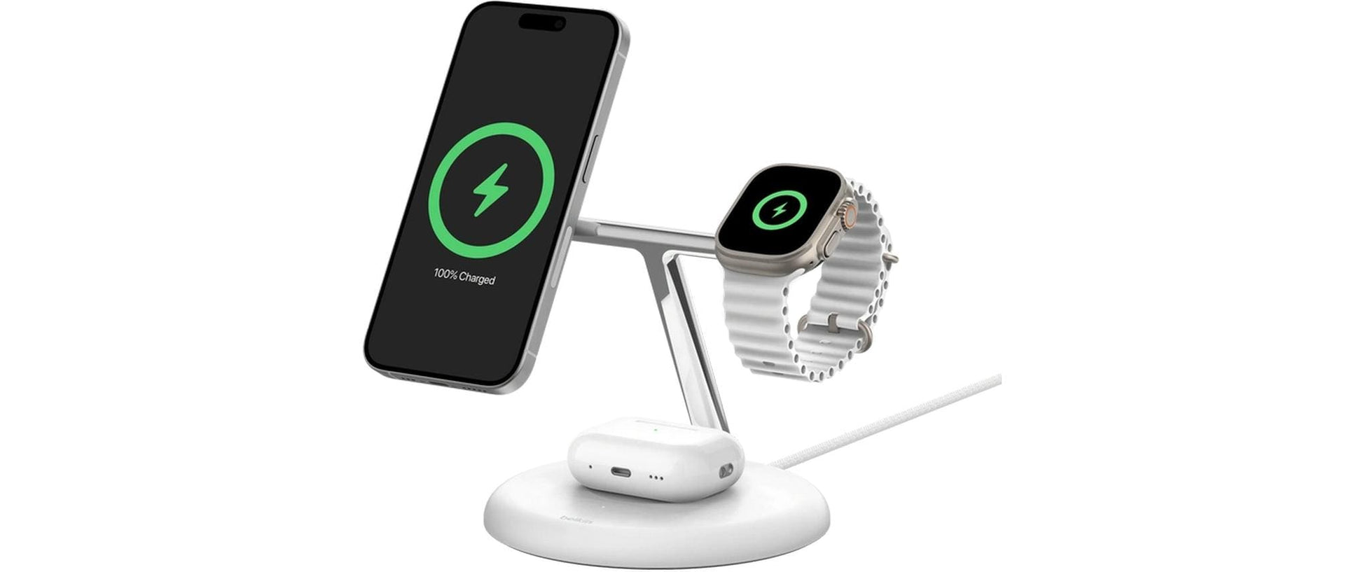 Belkin BOOSTCHARGE PRO Ladestation – magnetische 3-in-1, verstellbar