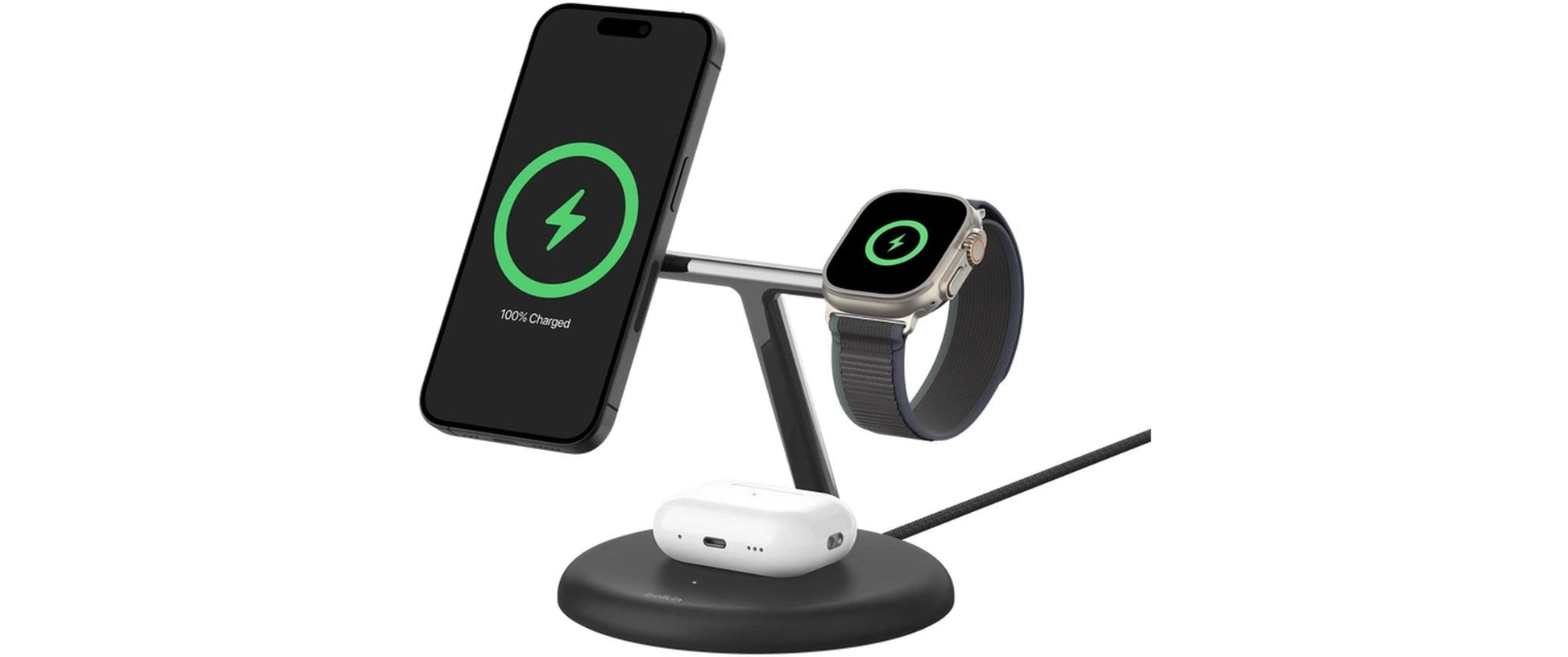 Belkin BoostCharge Pro Ladestation – Magnetisch, 3-in-1, Verstellbar
