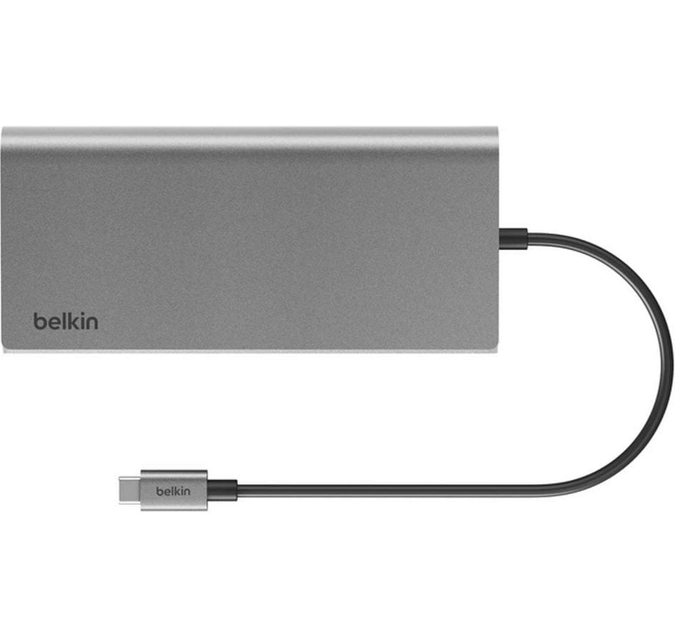 Belkin INC015BTSGY-CZ Multiport-Adapter – USB-C, 2× HDMI, 100 W PD, GbE, für Windows/Mac/iPadOS