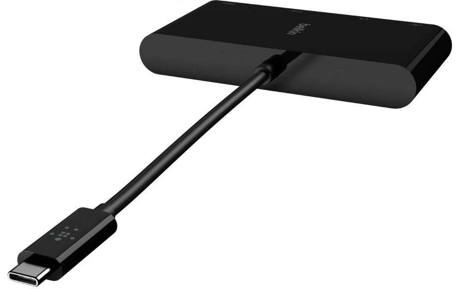 Belkin AVC005BTBK Multiport-Adapter – USB-C, 1× HDMI, 1× VGA, 1× USB-A, für Windows/Mac