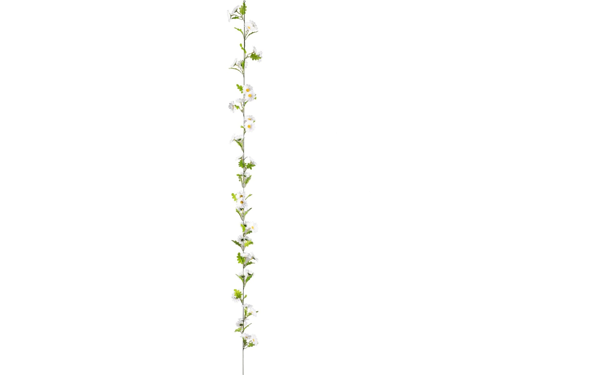 Dekomat AG Gänseblümchen Girlande – 1,8 m – Kunstseide & Kunststoff, Weiss