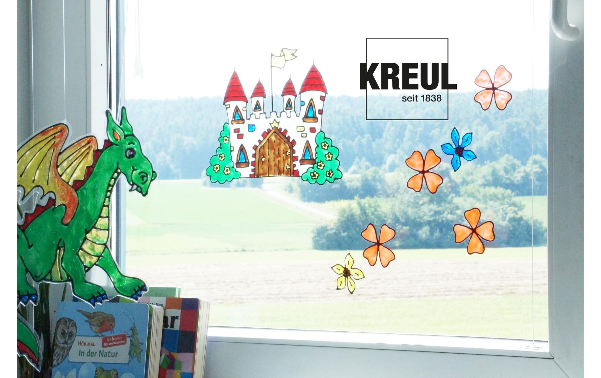 KREUL Fenstermalfarbe – Mehrfarbig – Set – 125 ml – für Glas, Holz