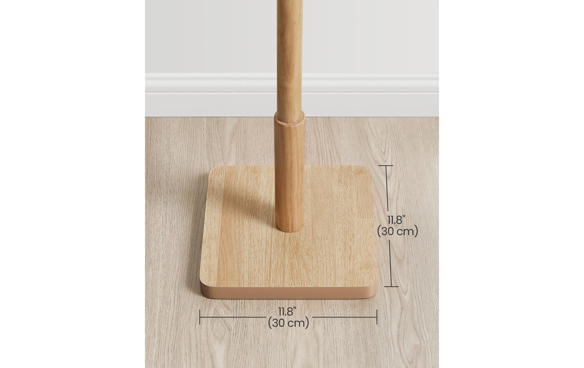 Vasagle Garderobenständer – 8 Haken, Gummibaumholz/MDF, Beige, 30 × 30 × 175 cm