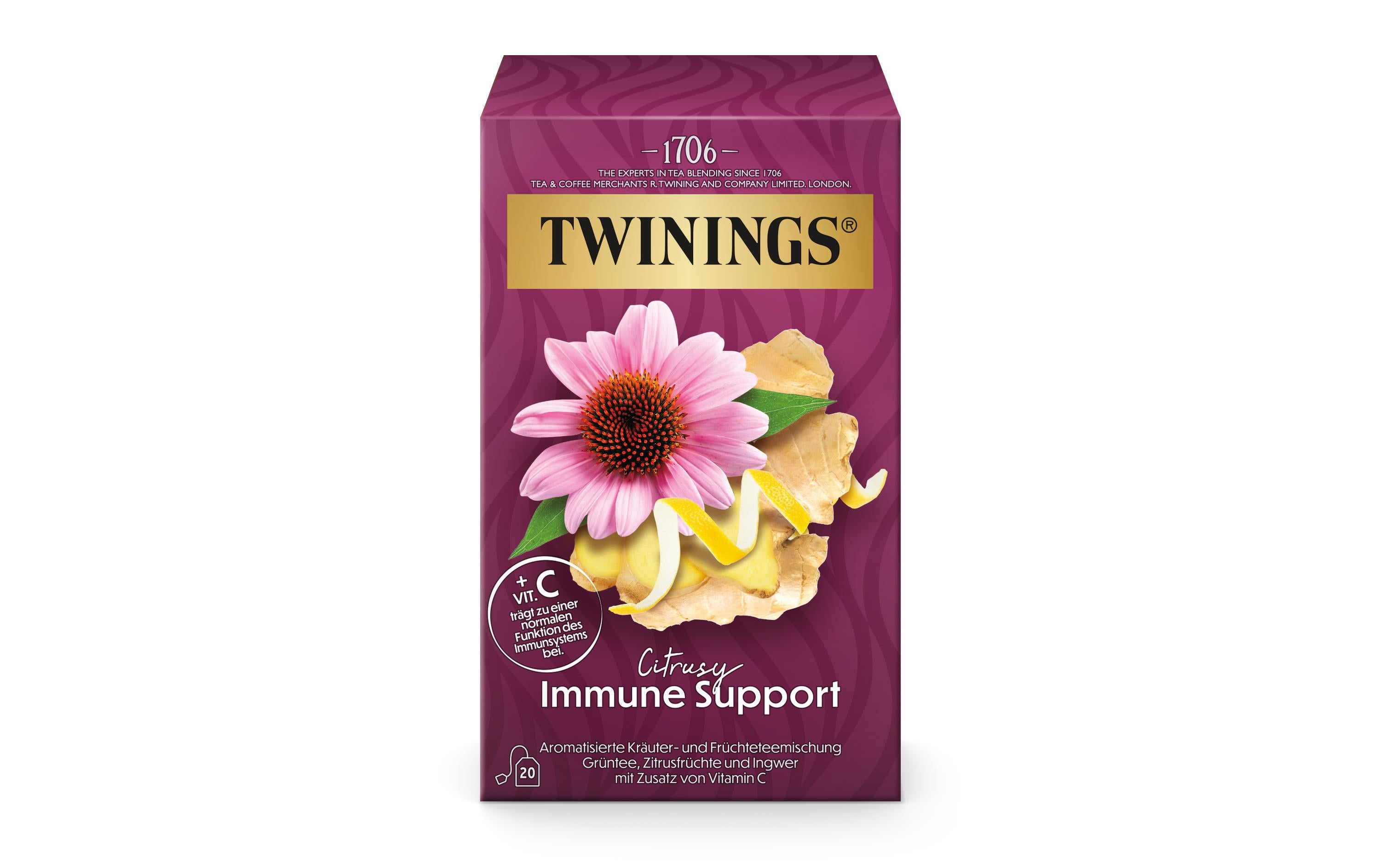 Twinings – Kräuter- & Früchtetee Zitrus & Ingwer – Teebeutel 20 Beutel