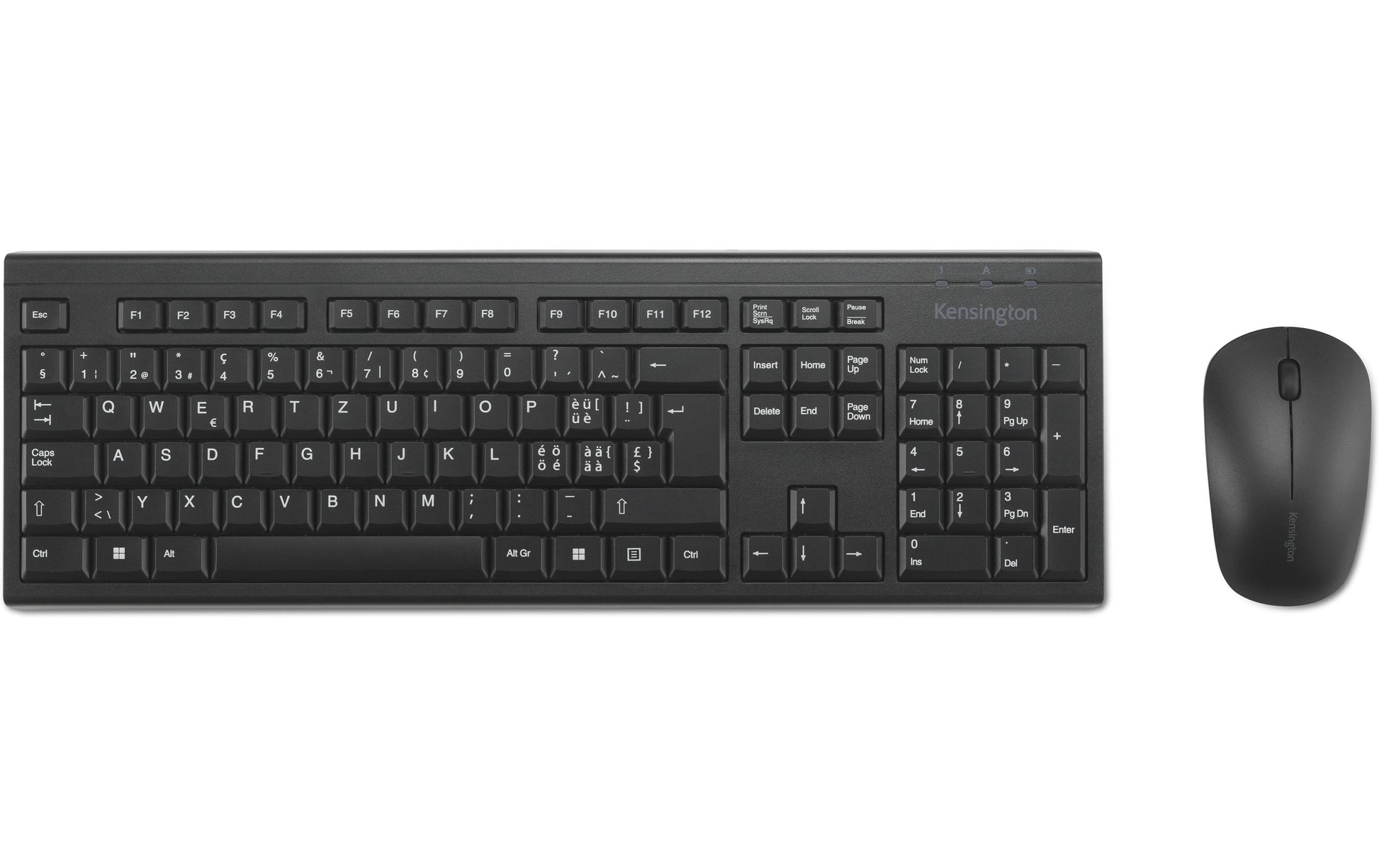 Kensington KM150 EQ – Tastatur-Maus-Set – 2,4 GHz USB-A (Nano-Empfänger) – QWERTZ (CH) – Schwarz