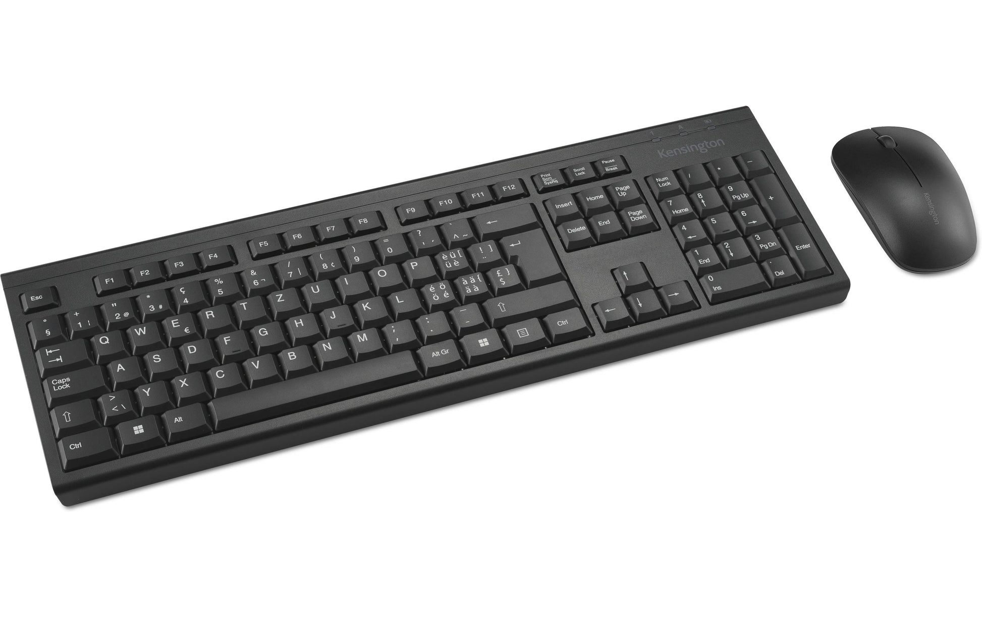 Kensington KM150 EQ – Tastatur-Maus-Set – 2,4 GHz USB-A (Nano-Empfänger) – QWERTZ (CH) – Schwarz