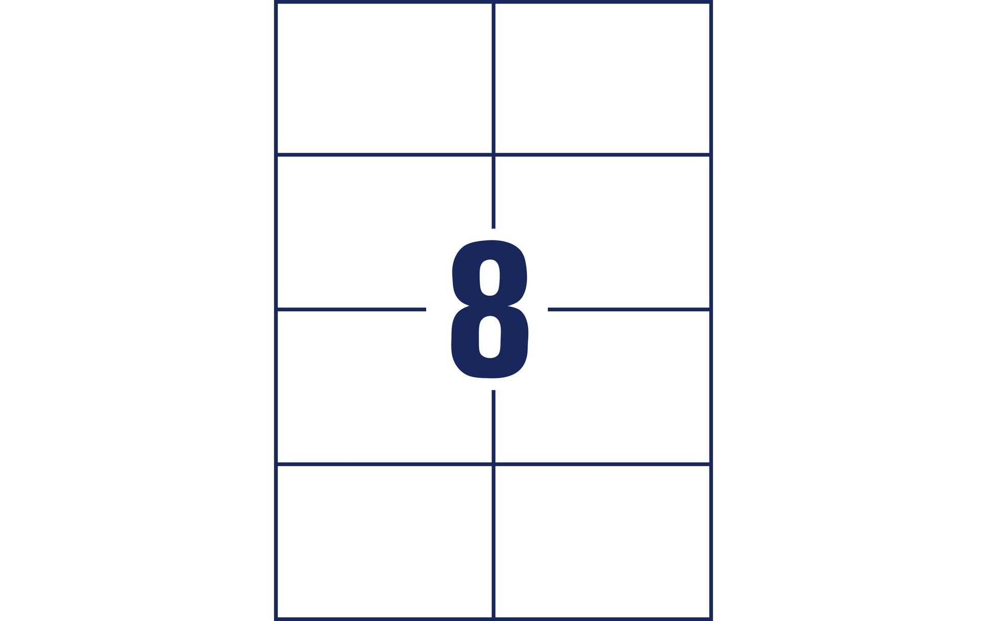 Avery 6138 – Etiketten A4 105 × 74 mm – Papier, weiss – Laser/Inkjet – 8 pro Blatt, 30 Blätter
