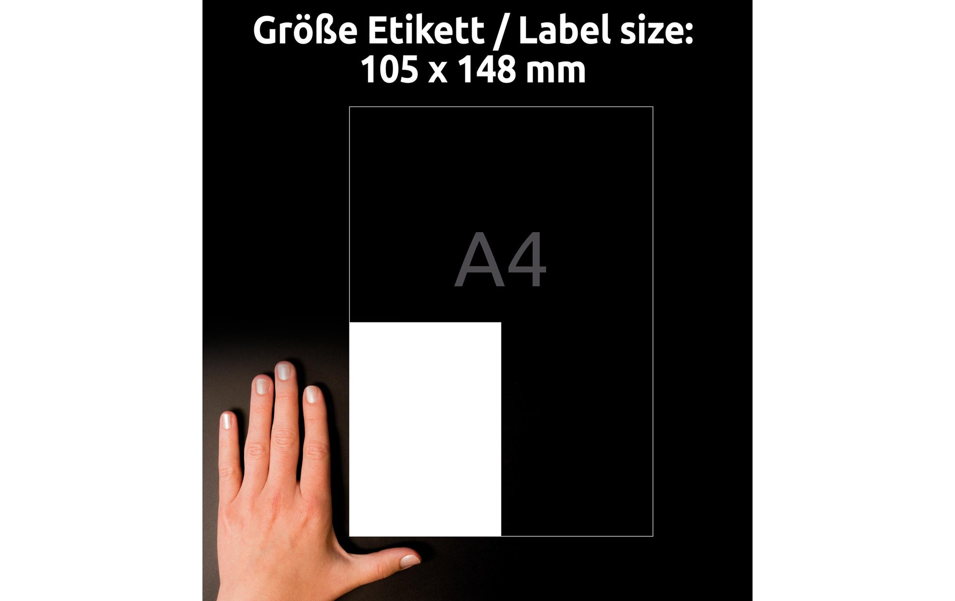 Avery Drucker-Etiketten, 105 mm × 148 mm, weiss, Papier, wiederablösbar, 30 Blatt