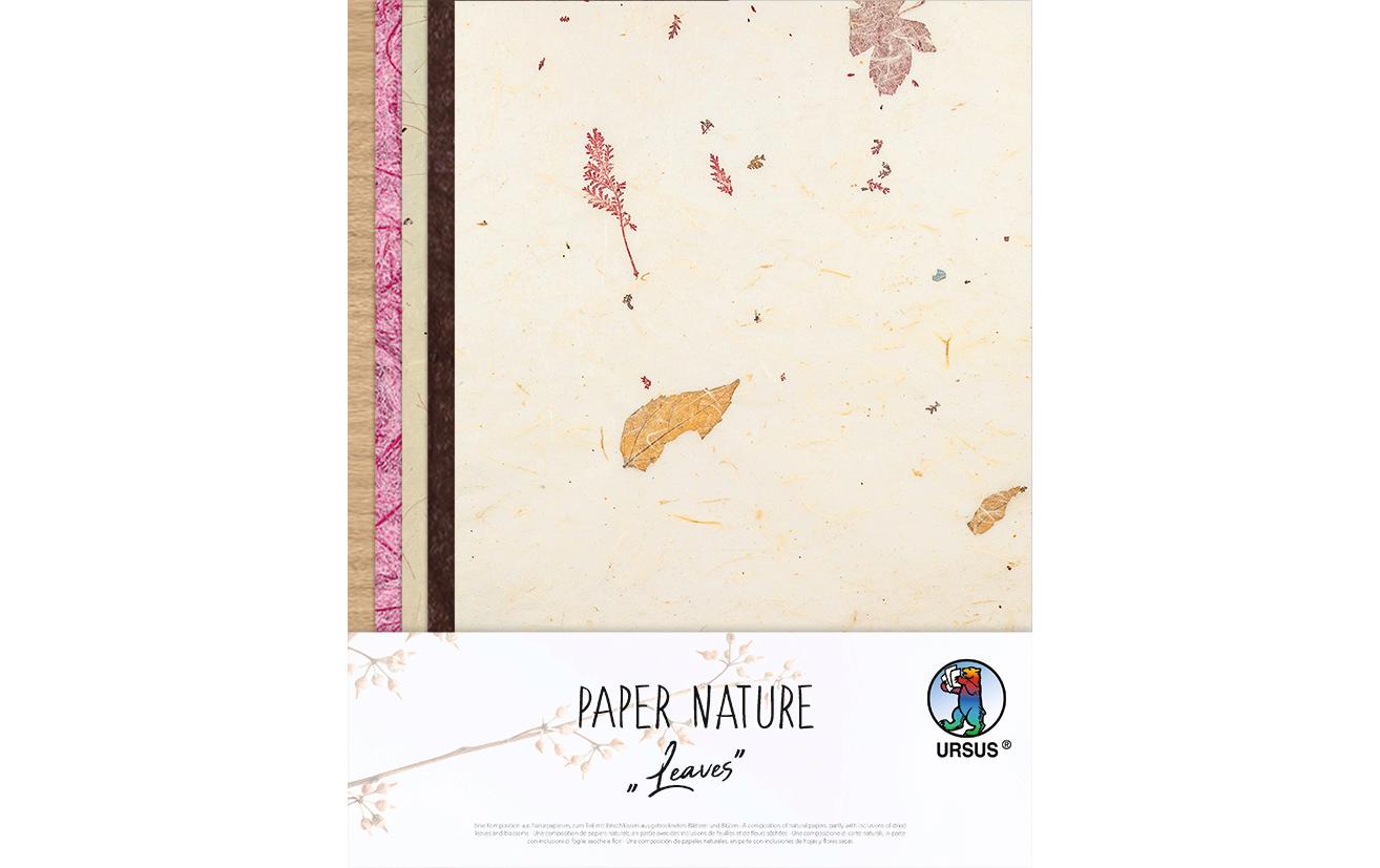 URSUS Designpapierblock – 23 × 33 cm, Herbstmotiv, Mehrfarbig, 35 g/m² – 10 Blatt