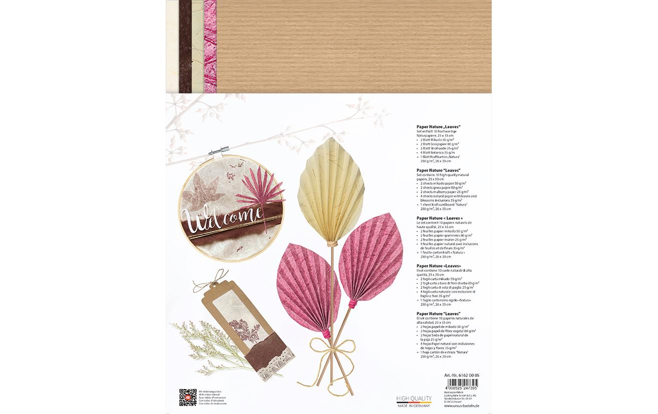 URSUS Designpapierblock – 23 × 33 cm, Herbstmotiv, Mehrfarbig, 35 g/m² – 10 Blatt