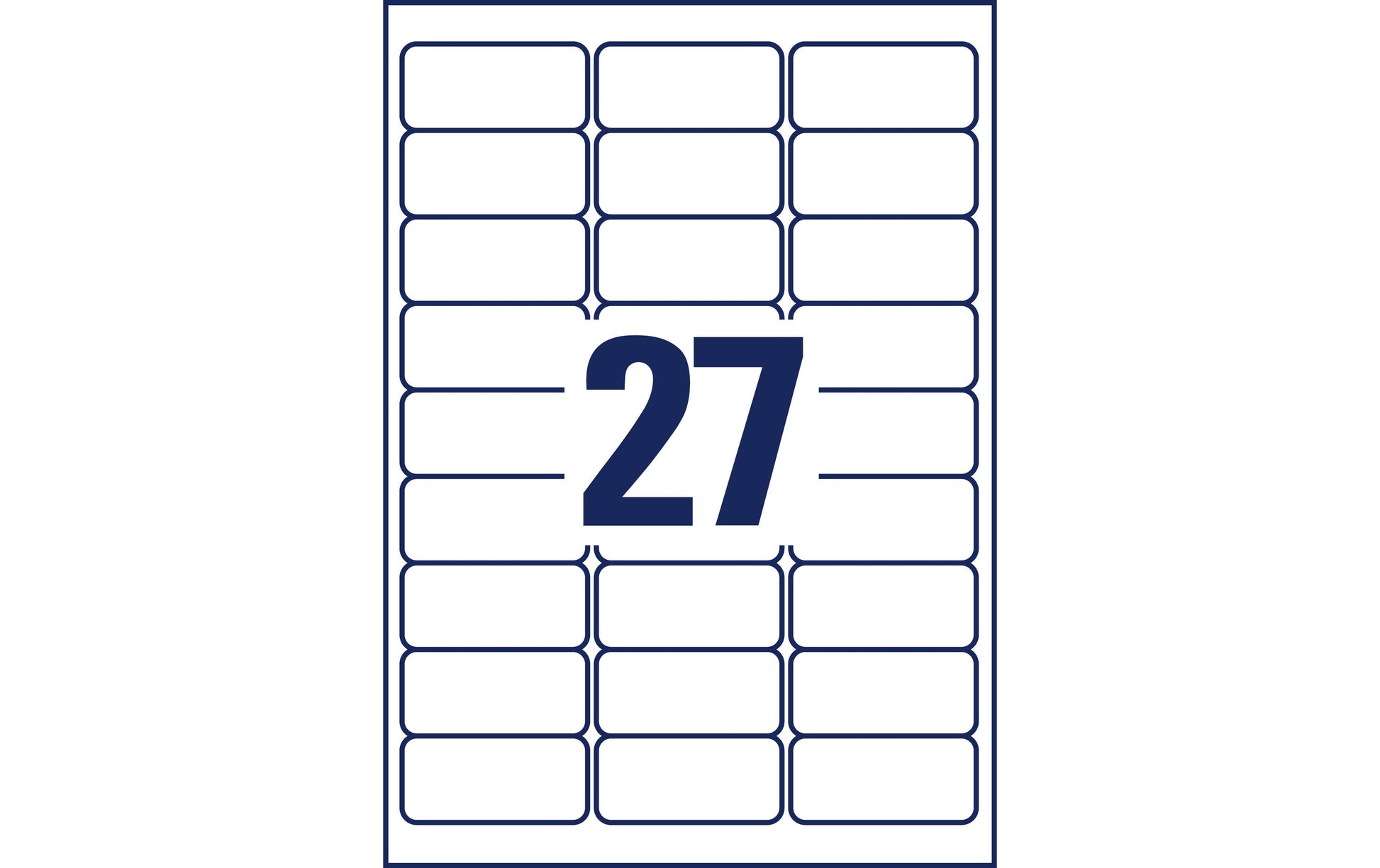 AVERY Zweckform – Etiketten A4 64 × 30 mm – Papier, weiss – wiederablösbar – 27 pro Blatt, 65 Blätter