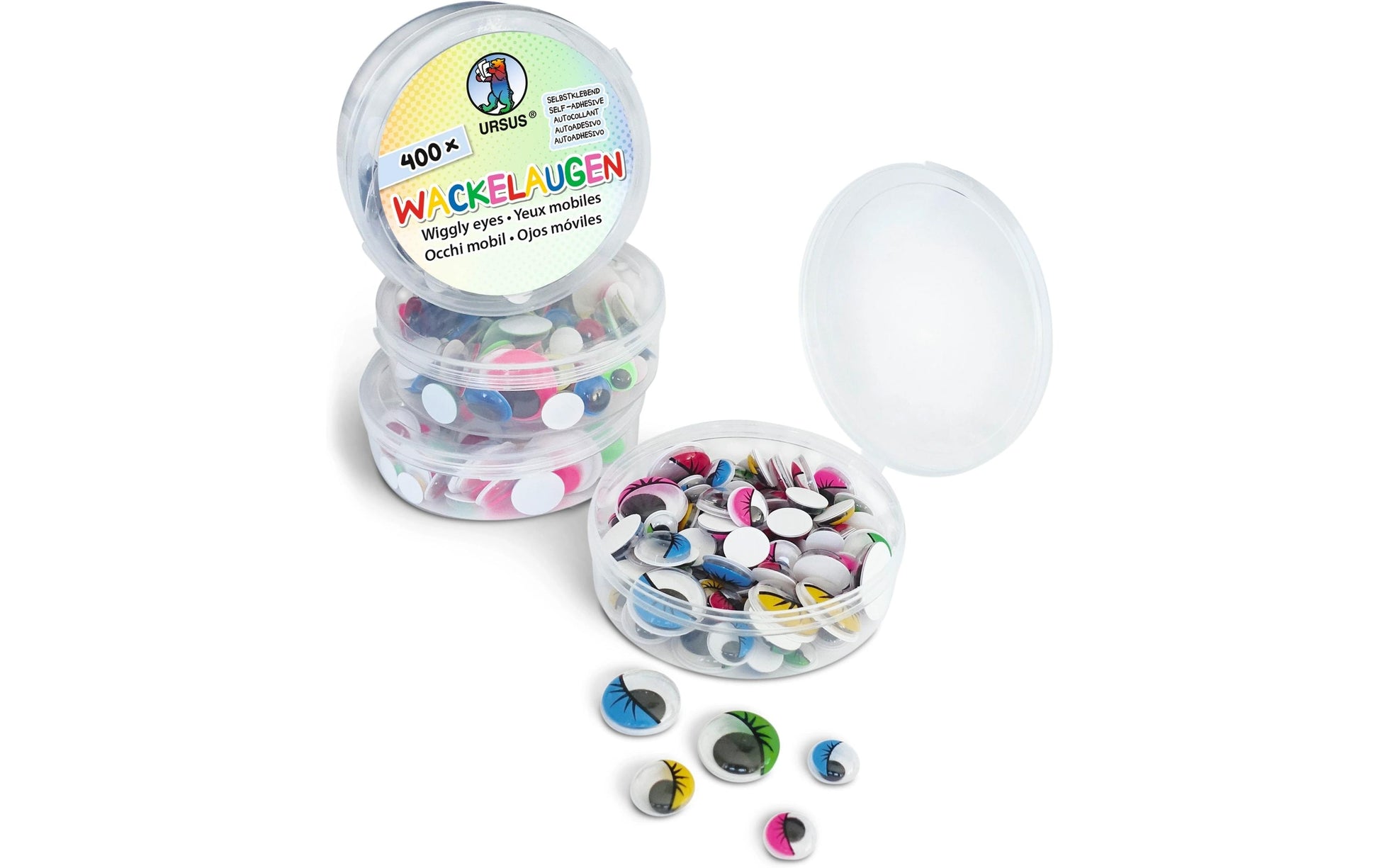 Ursus Wackelaugen, Mehrfarbig, Selbstklebend, 400 Stk