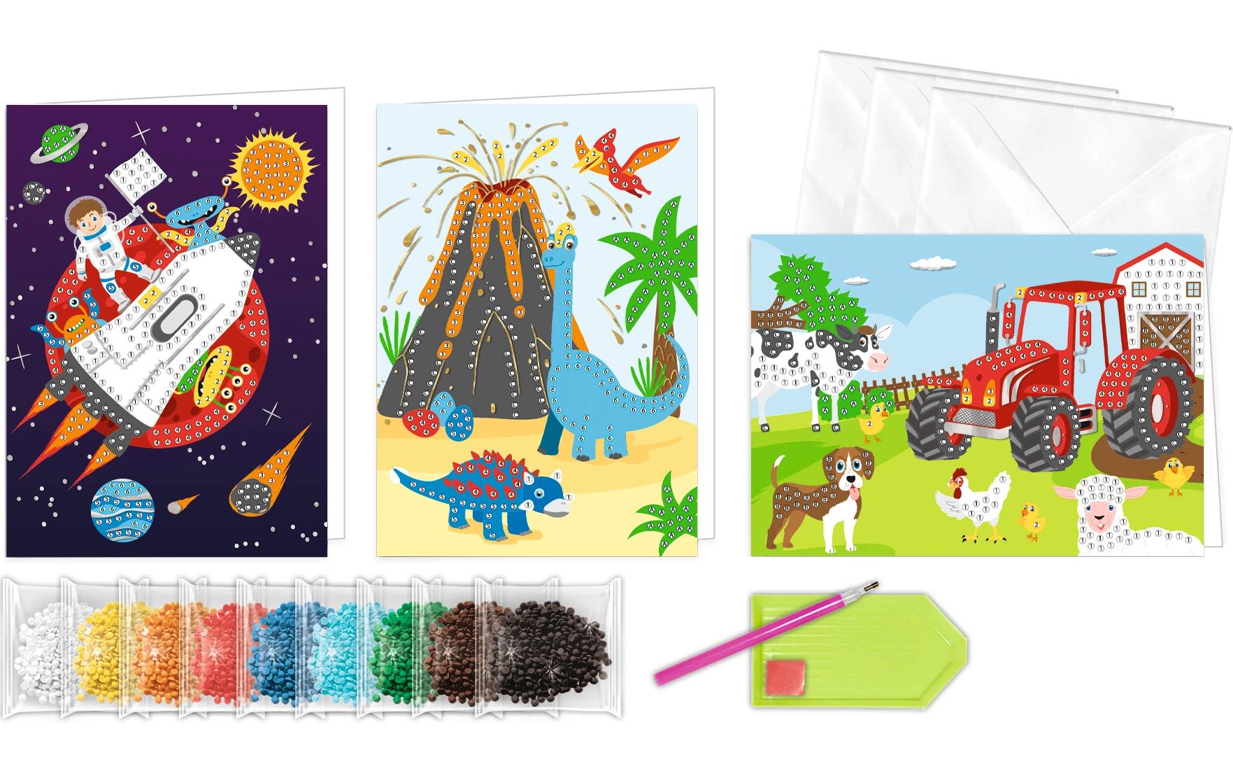 URSUS Diamond-Painting-Set – Grusskarten (diverse Motive) – ab 3 Jahren