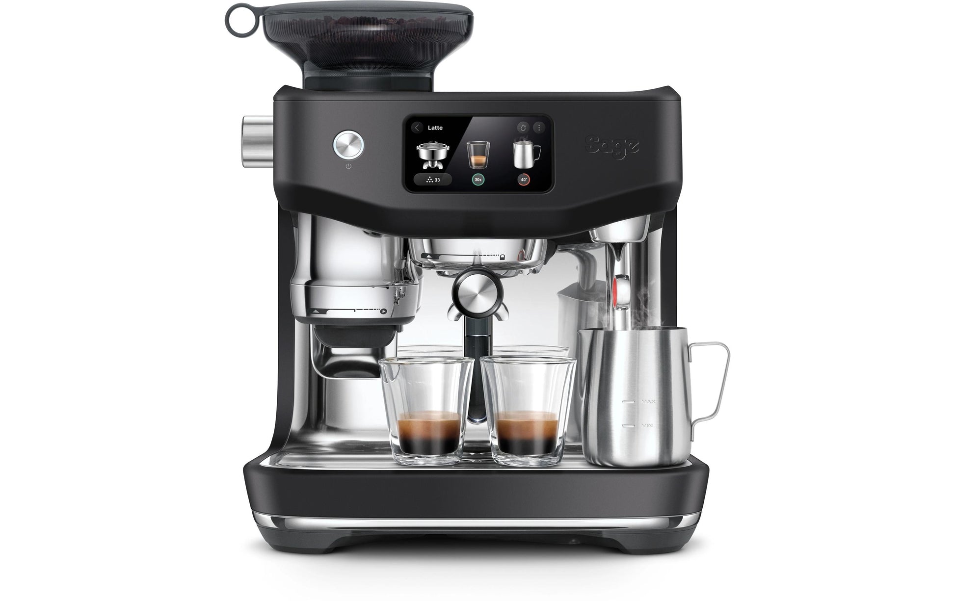 Sage Software Sage Oracle Jet BT Espressomaschine (Siebträger) – 9 bar, 2,3 l, Milchschaumdüse, Schwarz