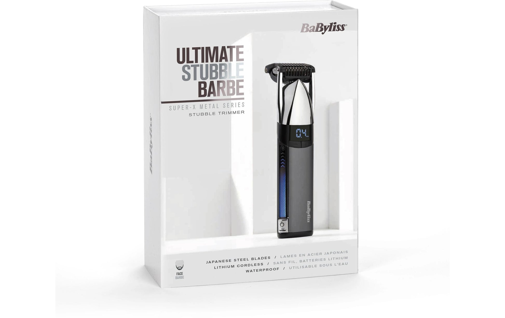 BaByliss Bartschneider S996E – kabellos, 300 min Laufzeit, 3,2 cm Schnittbreite – silber, Edelstahl