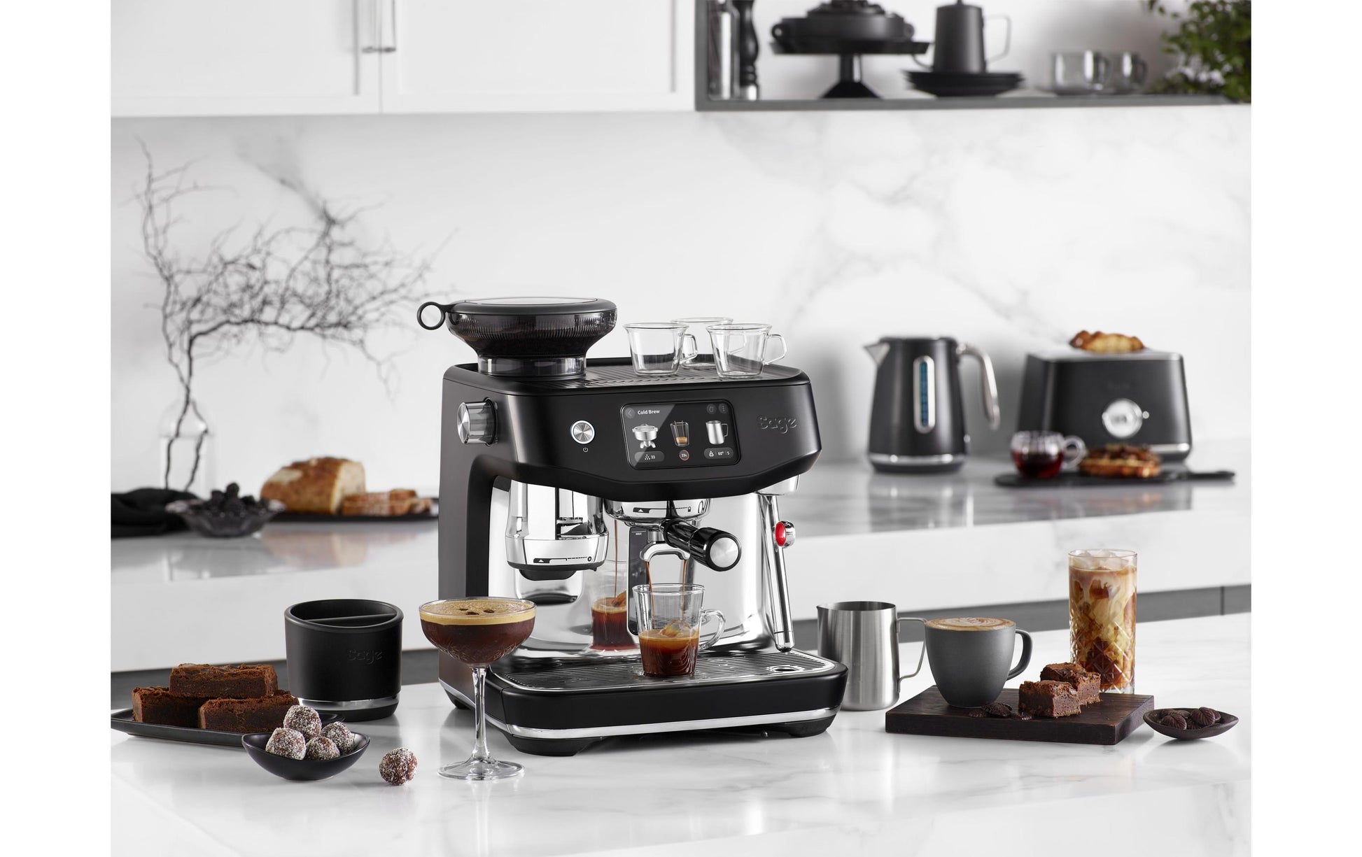 Sage Software Sage Oracle Jet BT Espressomaschine (Siebträger) – 9 bar, 2,3 l, Milchschaumdüse, Schwarz