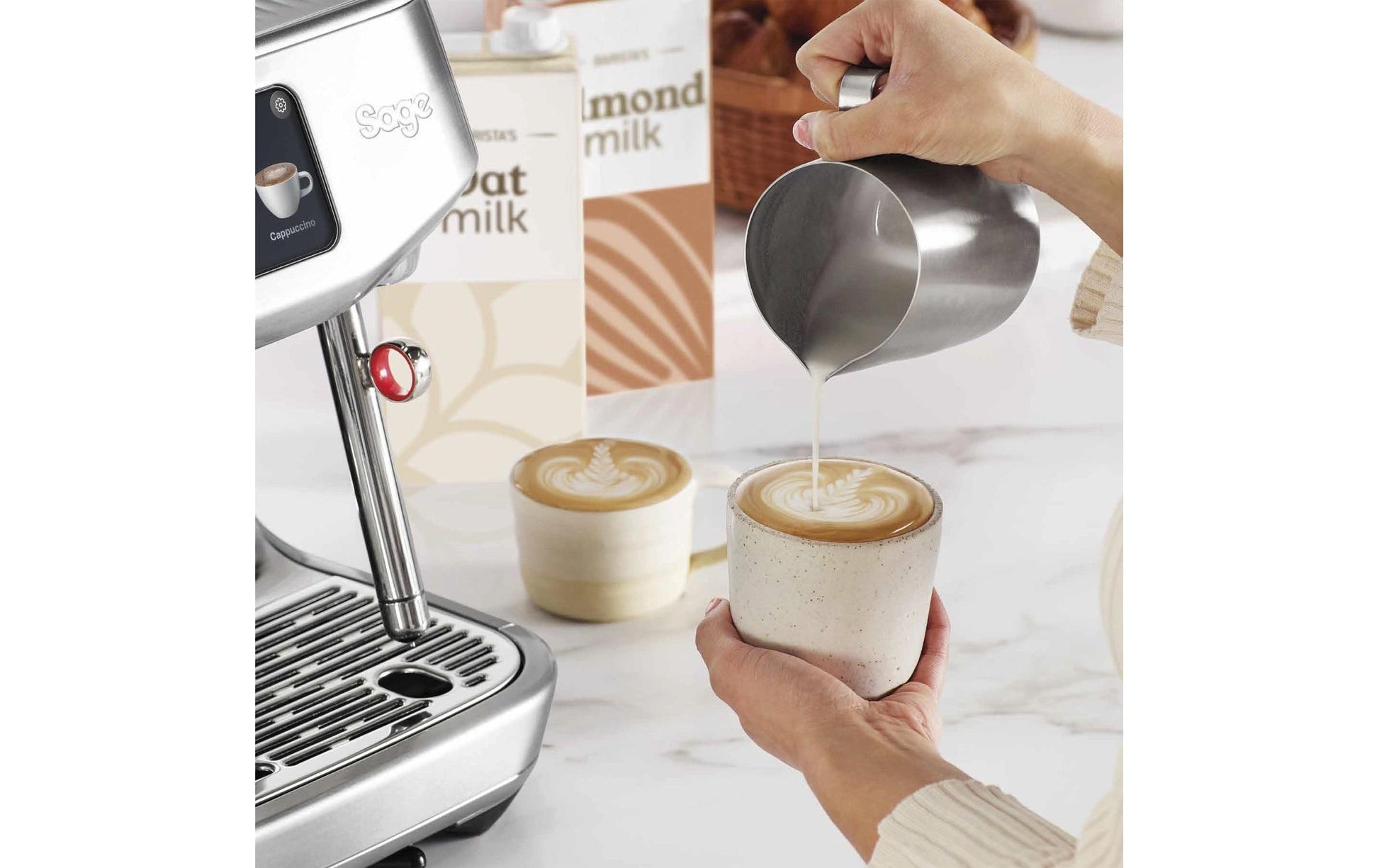 Sage Software Sage Oracle Jet SS Espressomaschine (Siebträger) – 9 bar, 2,3 l, Milchschaumdüse, Silber
