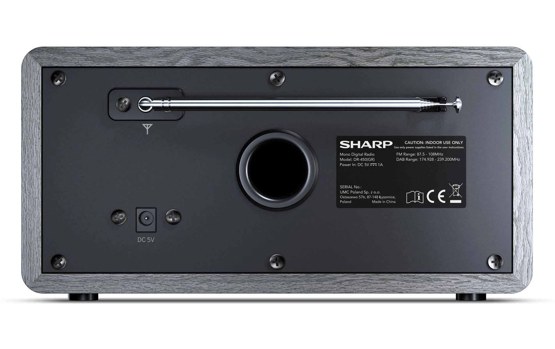 Sharp DR-450 – DAB-/Internetradio – Tischradio – DAB+, UKW, Bluetooth – Grau