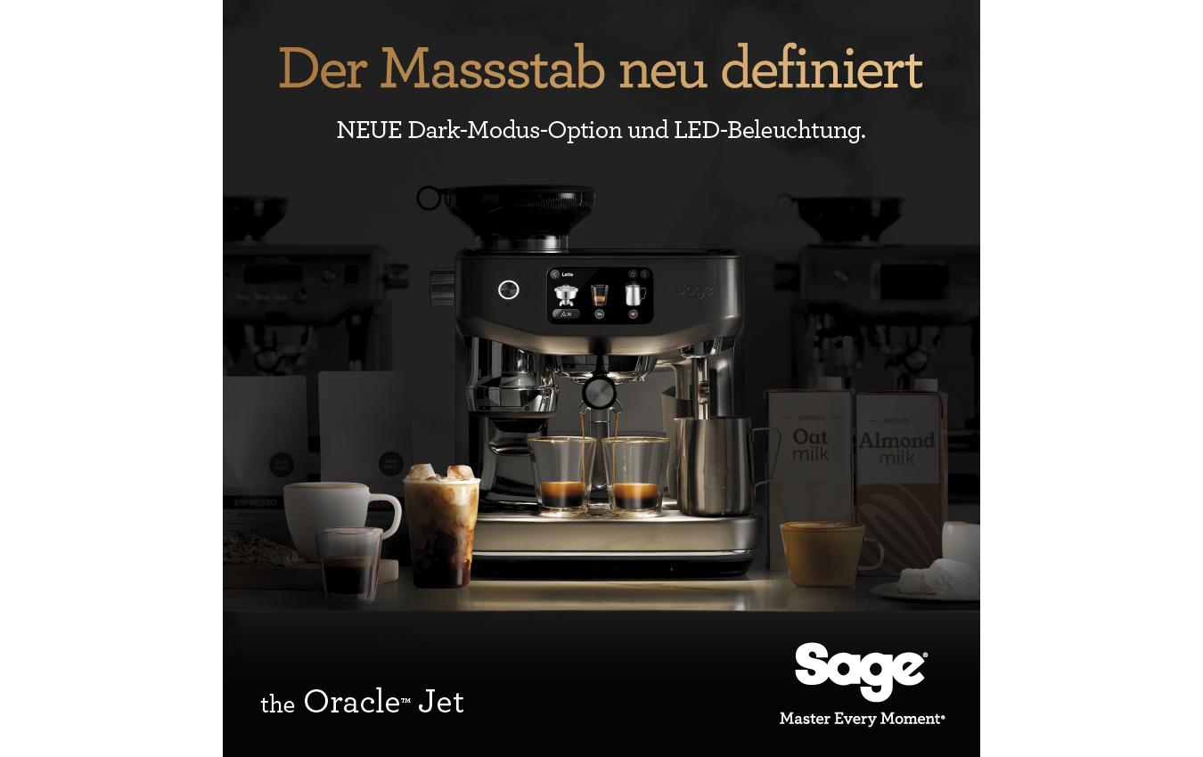 Sage Software Sage Oracle Jet BT Espressomaschine (Siebträger) – 9 bar, 2,3 l, Milchschaumdüse, Schwarz