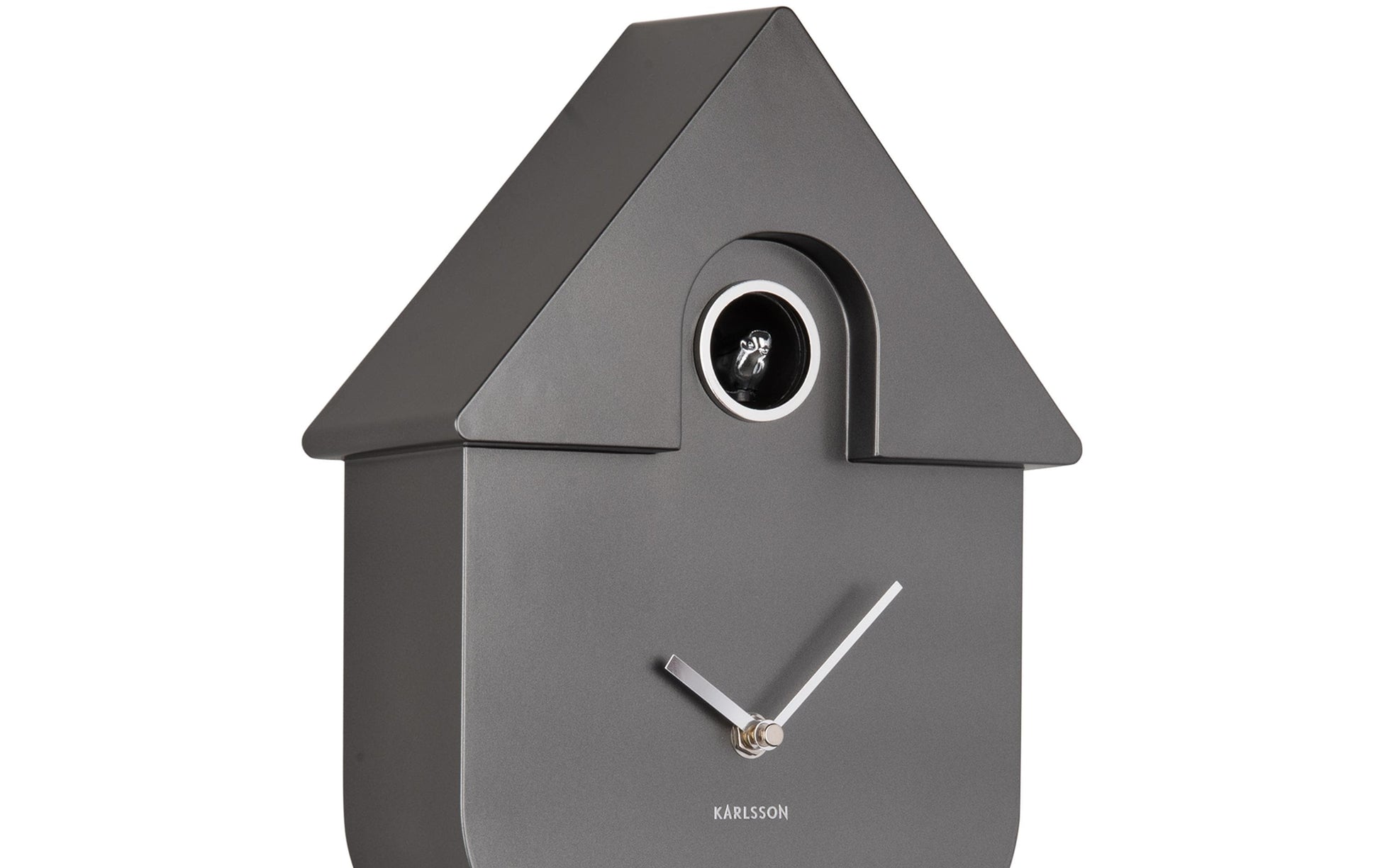 Karlsson Kuckuck Wanduhr – Analog, 21,5 × 41,0 × 8,5 cm, dunkelgrau, metallisch